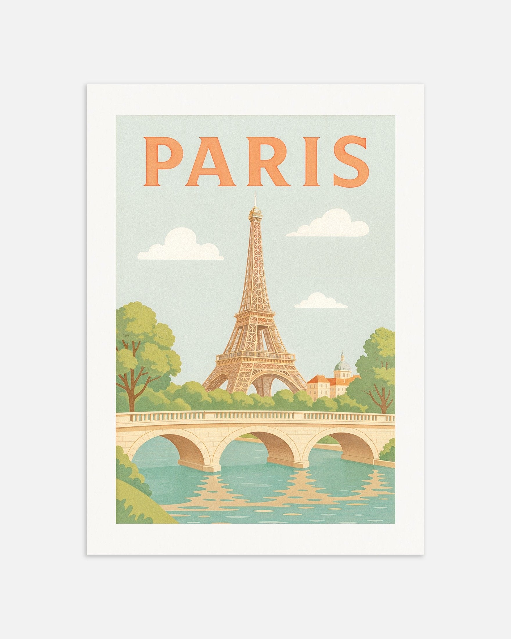 Poster of Paris – Soft Pastel Illustration of the Eiffel Tower - Poster, thumbnail