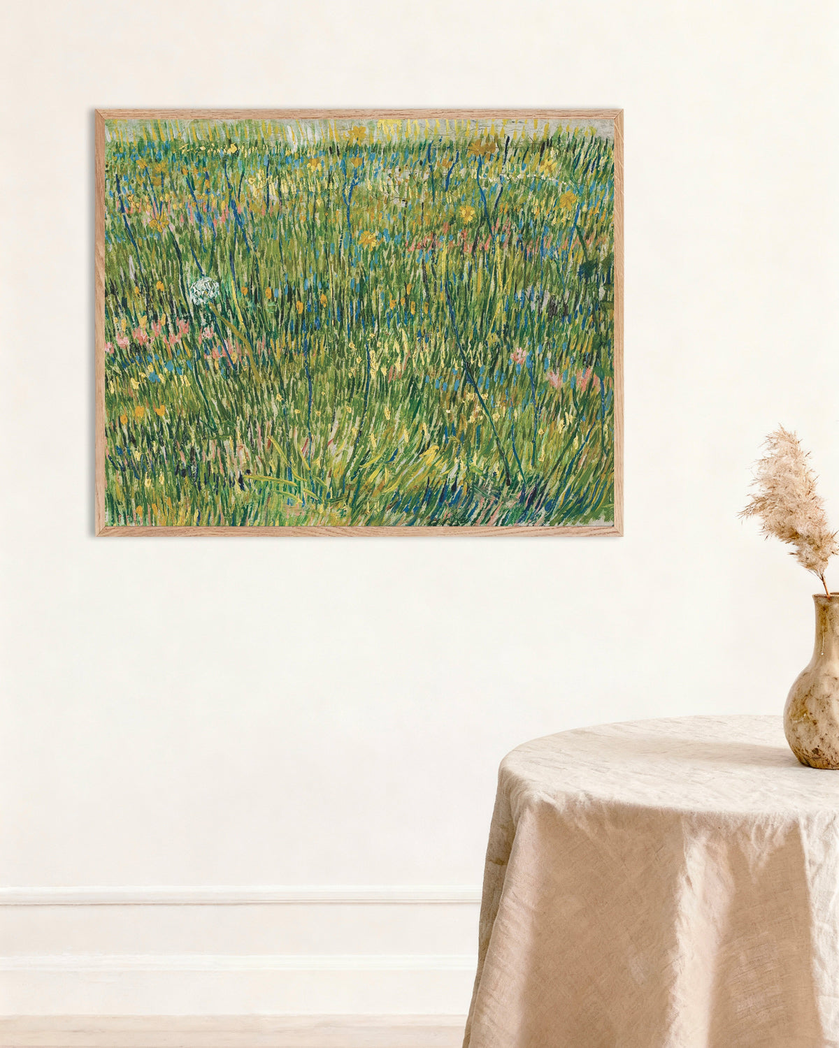 Plakat Plama trawy (1887) Vincenta van Gogha w ramie z naturalnego drewna