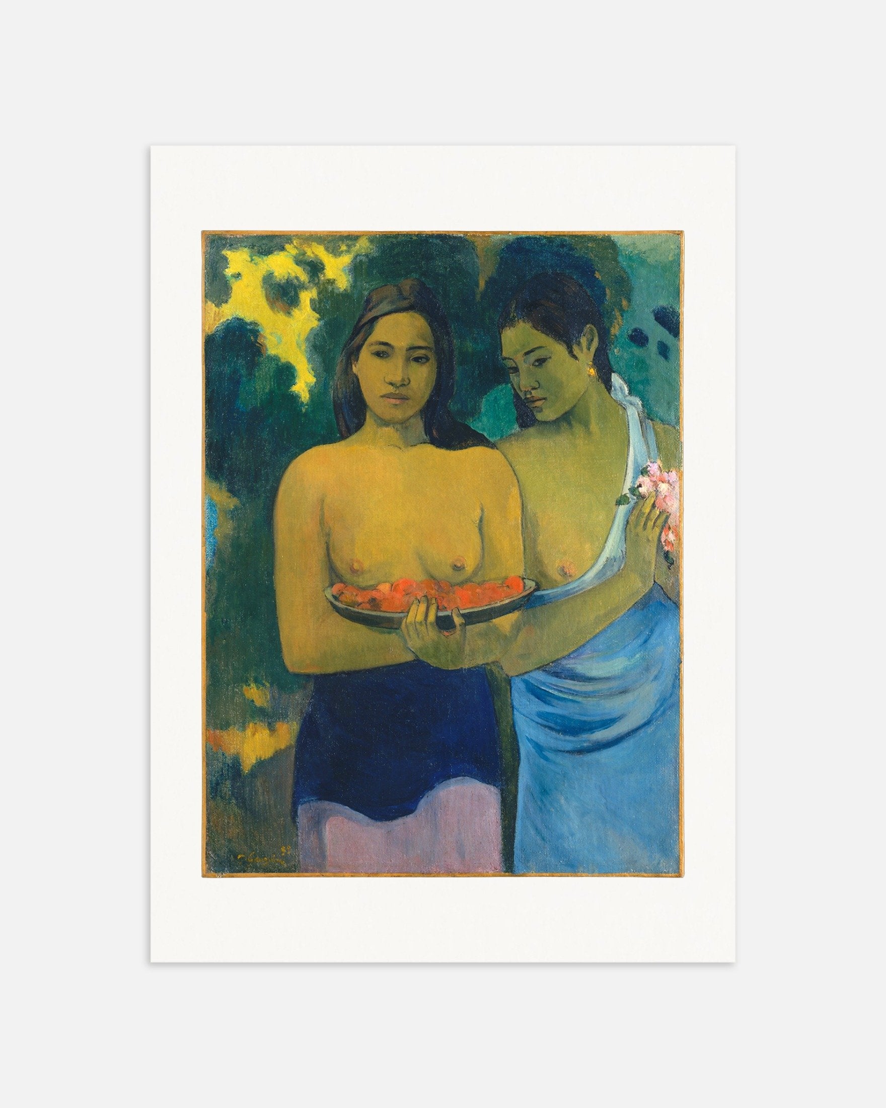 Poster of Paul Gauguin, Breasts with Red Flowers - Art Print, thumbnail