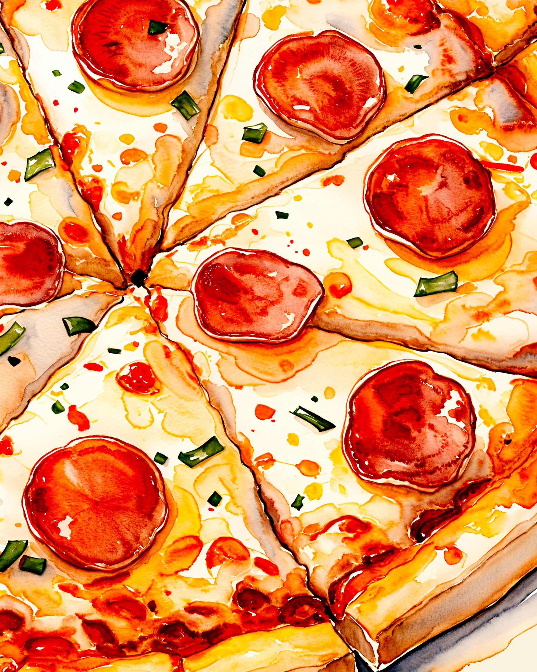 Pizza Pepperoni 01, kuchnia włoska - Plakat