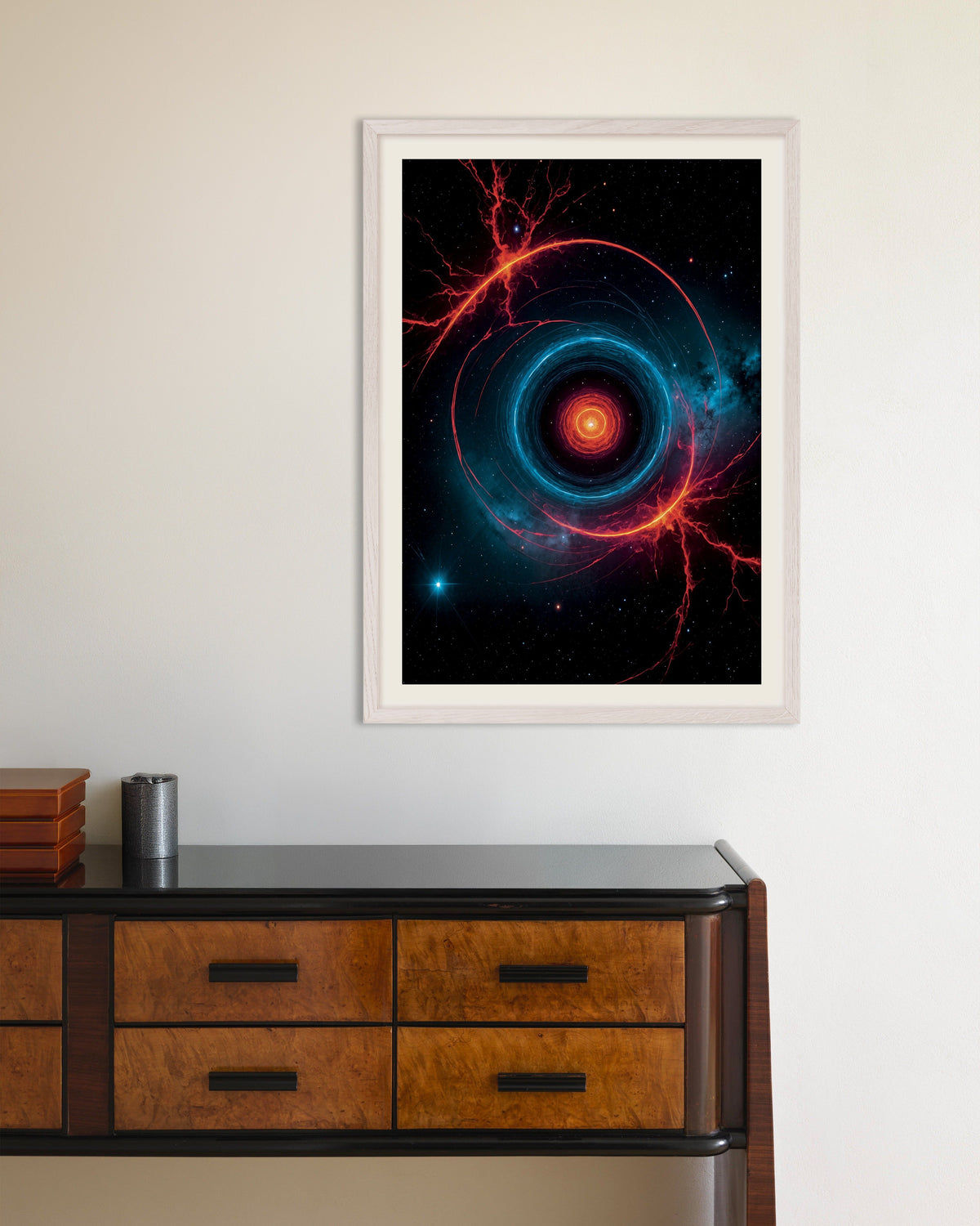 Poster of Photolab luminescent neon, space phenomenon - Poster, with white wooden frame