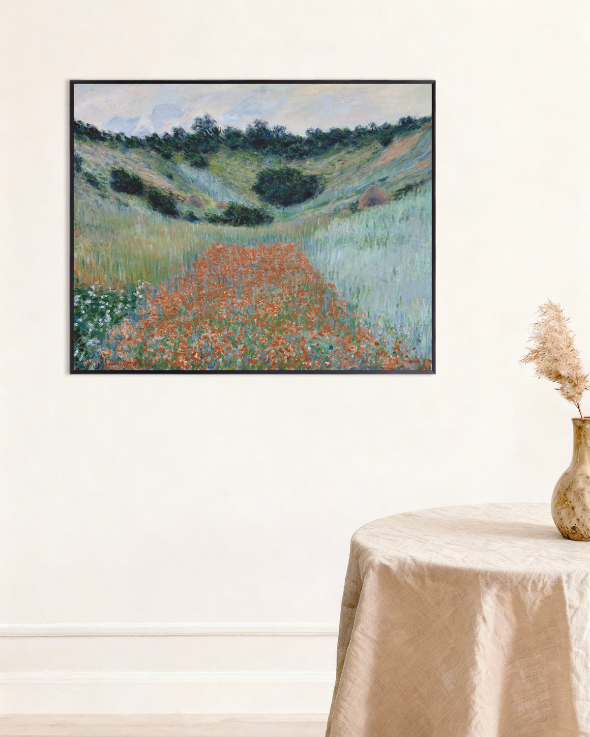 Plakat Pole maków w kotlinie koło Giverny (1885), Claude Monet, w metalowej ramie