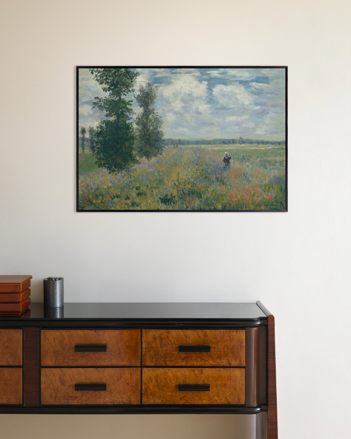 Plakat Pola maków koło Argenteuil (1875), Claude Monet, w metalowej ramie