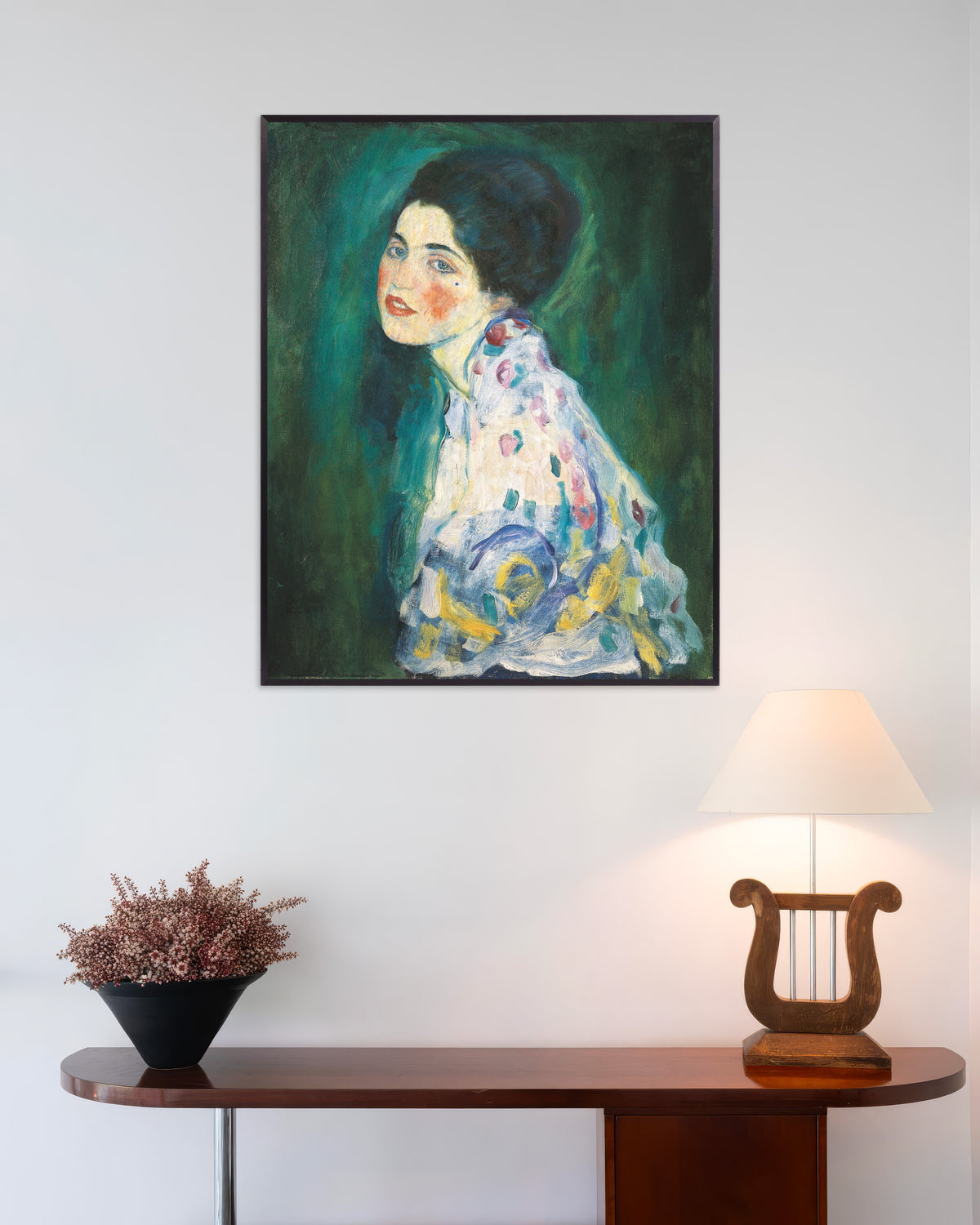 Plakat Portret damy (1916–1917), Gustav Klimt, w metalowej ramie