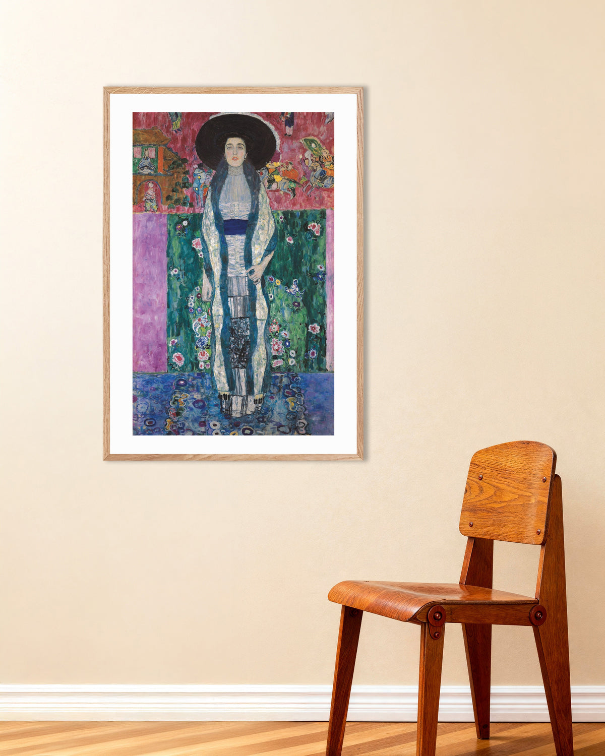 Plakat Portret Adeli Bloch-Bauer II (1912), Gustav Klimt, w ramie z naturalnego drewna