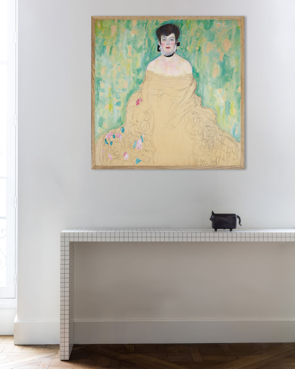 Plakat Portret Amalie Zuckerkandl (1917), Gustav Klimt, w ramie z naturalnego drewna