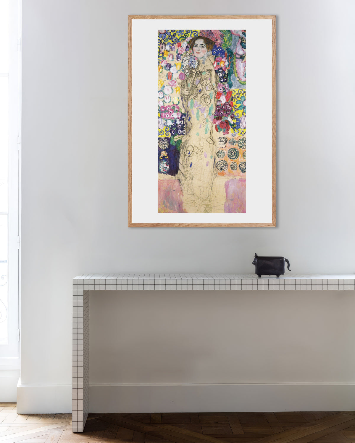 Plakat Portret Marii Munk (1917–1918), Gustav Klimt, w ramie z naturalnego drewna