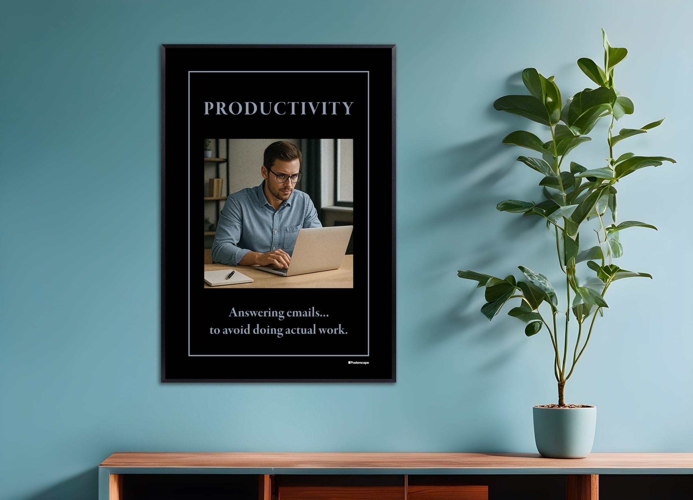 Poster of Productivity - Demotivational Poster, with metal frame