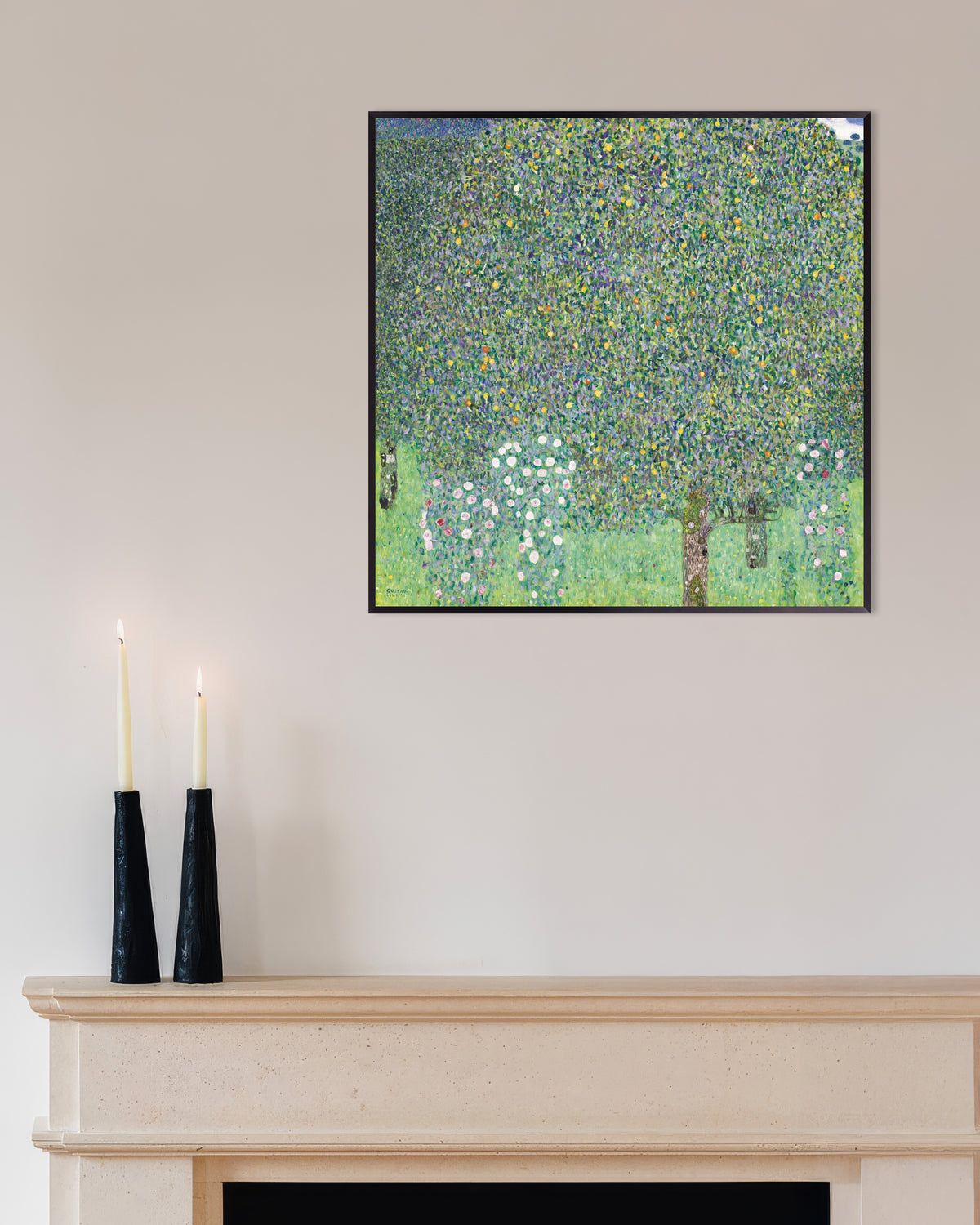 Plakat Krzewy róż pod drzewami (1905), Gustav Klimt, w metalowej ramie