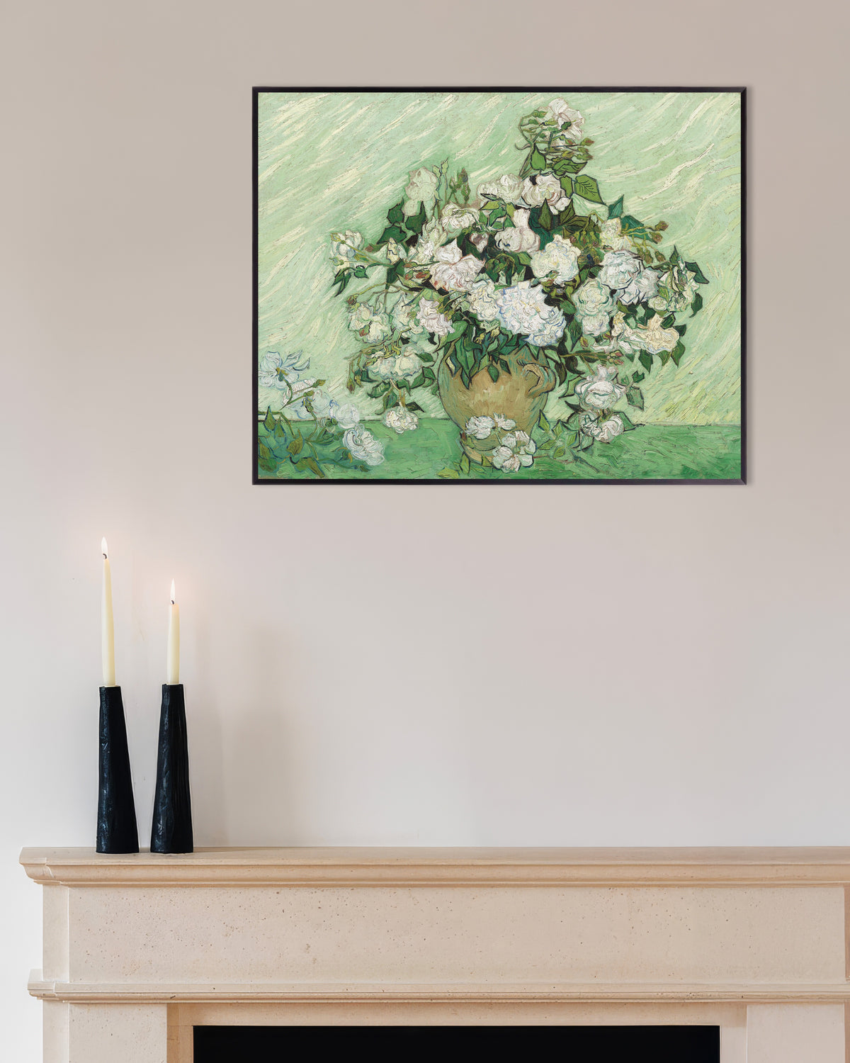 Plakat „Róże (1890), Vincent van Gogh” w metalowej ramie
