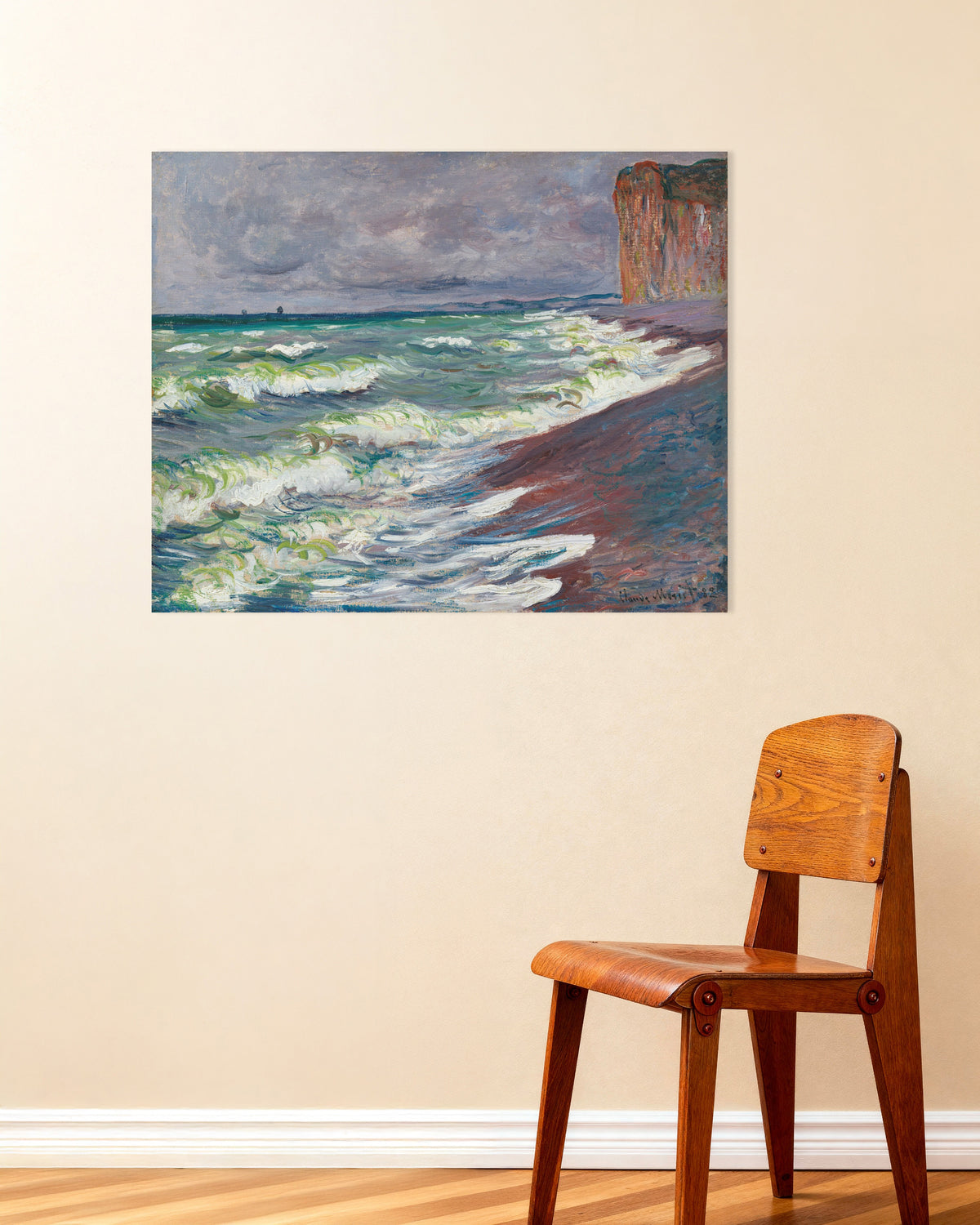Plakat Wzburzone morze w Pourville (1882), Claude Monet