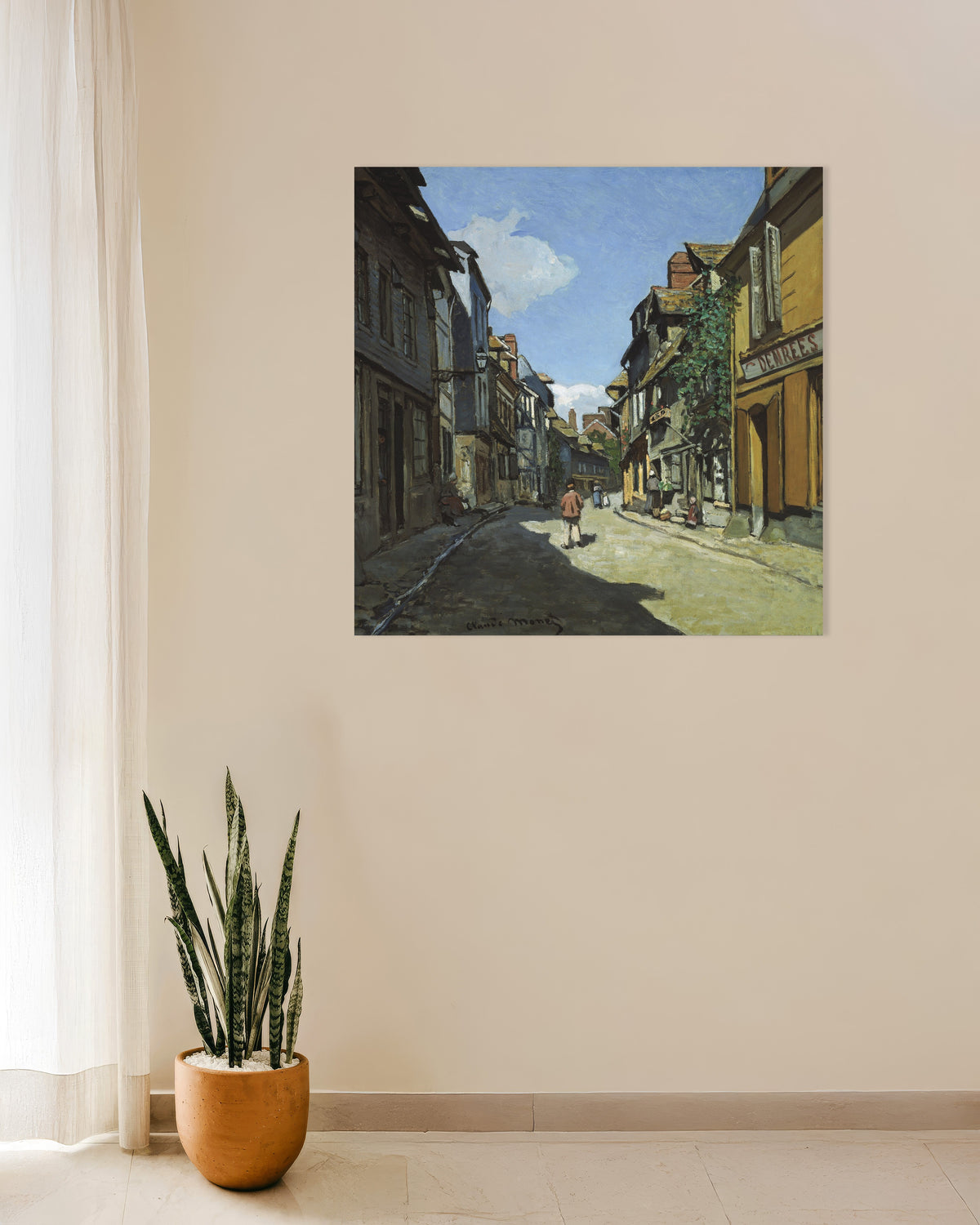 Plakat Ulica de la Bavole w Honfleur (1864), Claude Monet