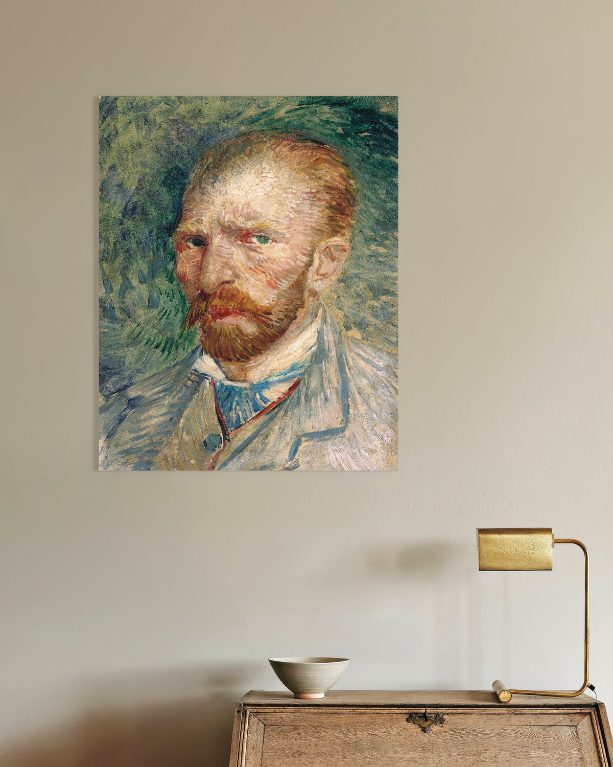 Plakat „Autoportret na zielonym tle (1886) Vincenta van Gogha”