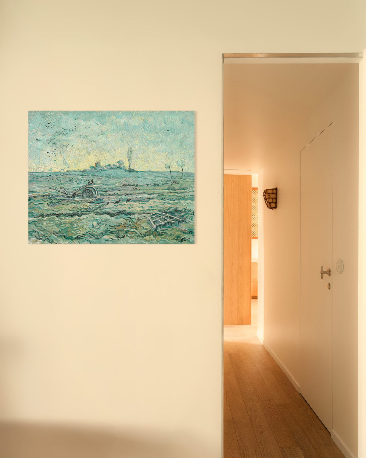 Plakat „Ośnieżone pole z broną, według Milleta (1890), Vincent van Gogh”
