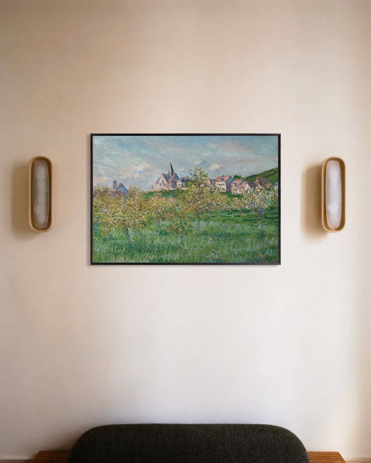 Plakat Wiosna w Giverny, popołudnie (1885), Claude Monet, w metalowej ramie