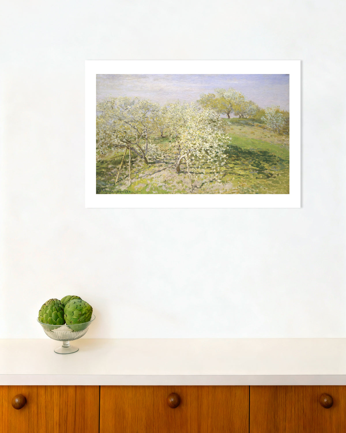 Plakat Wiosna, kwitnące drzewa owocowe (1873), Claude Monet