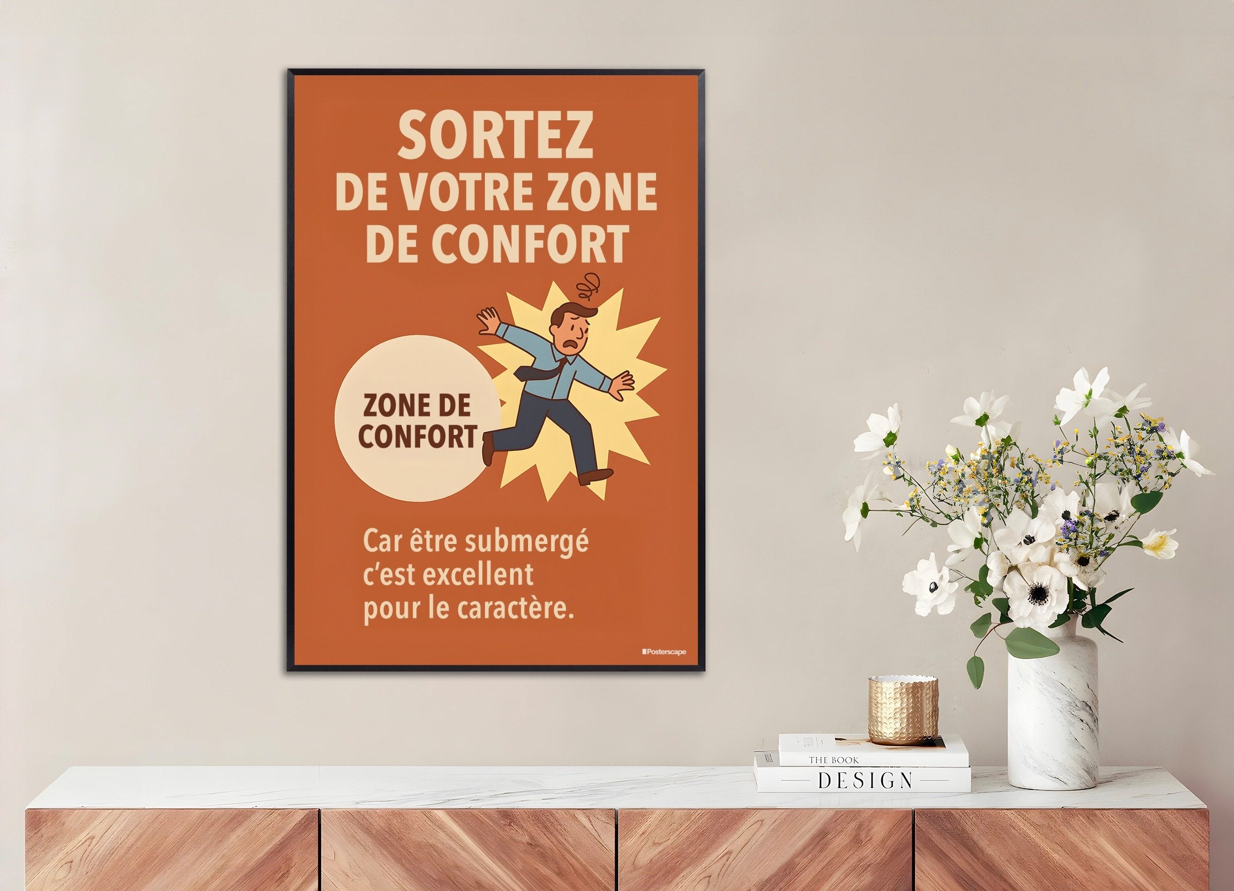Poster of Step out of your comfort zone - Demotivational Poster, with metal frame