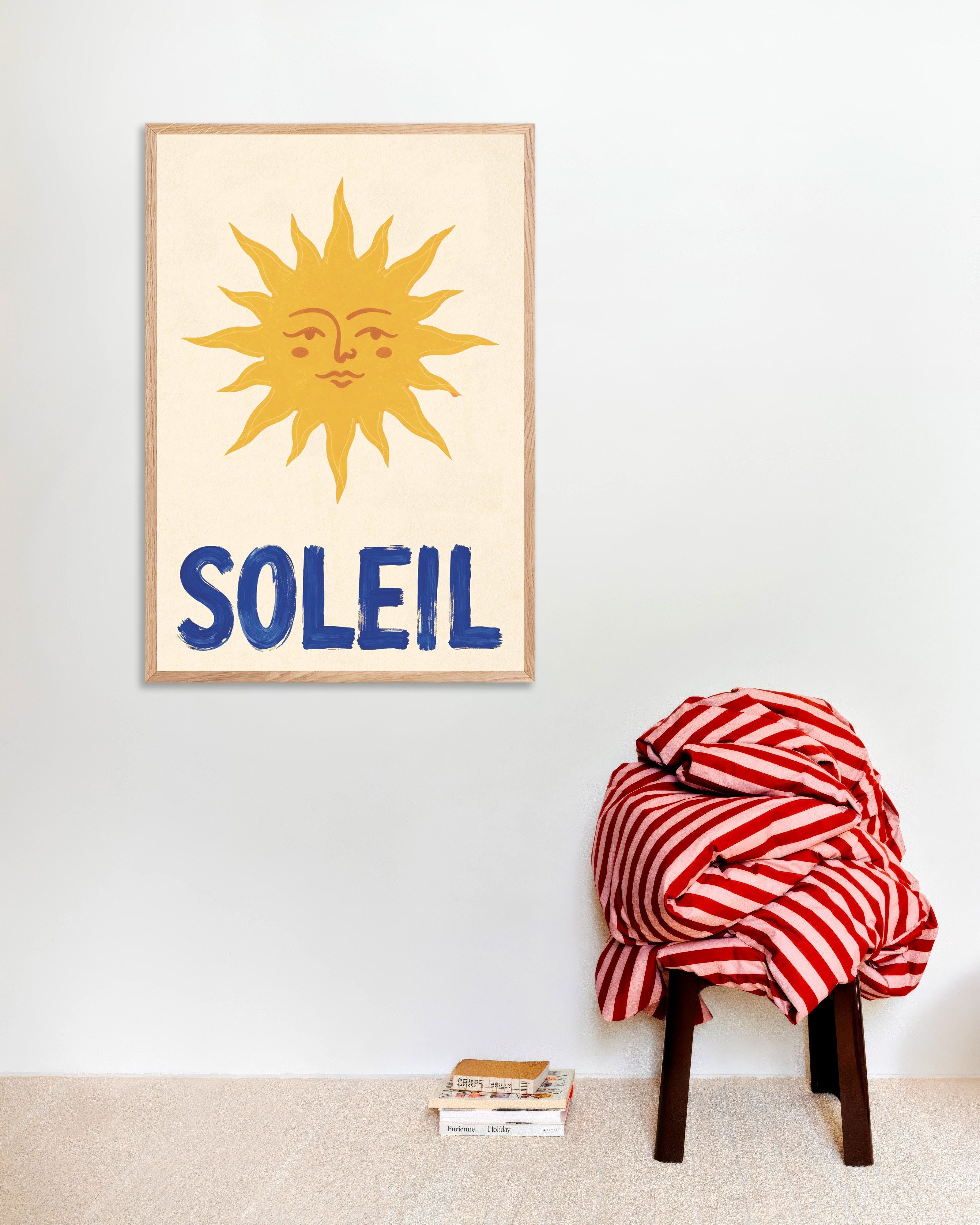 Poster of Sun poster - Warming poster, with natural wooden frame