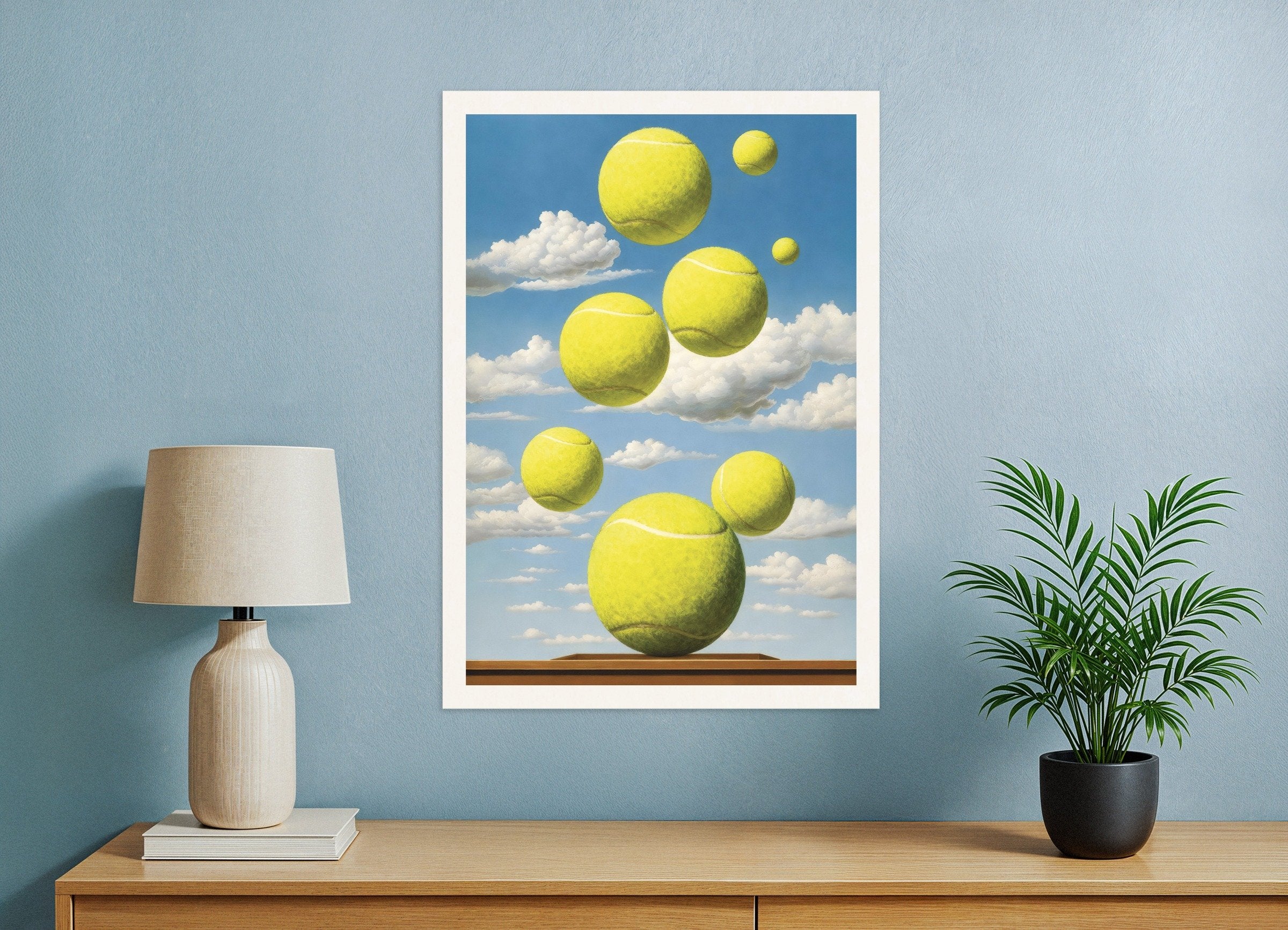 Poster of Tennis balls poster – Surreal sports art print