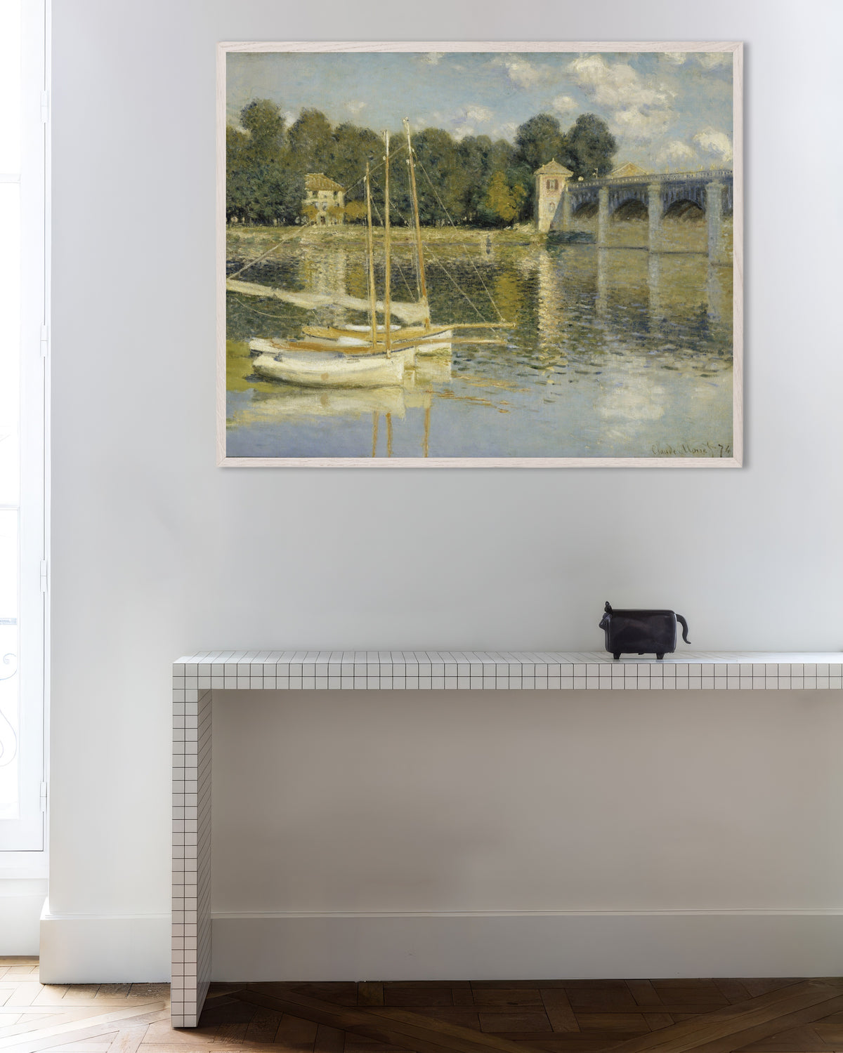 Plakat Most w Argenteuil (1874), Claude Monet, w białej drewnianej ramie