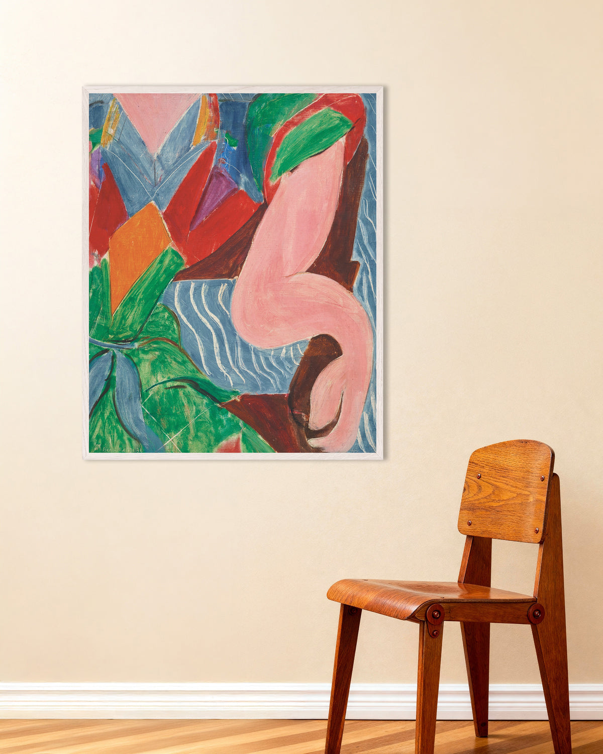 Plakat „Ramię (1938), Henri Matisse” w białej drewnianej ramie