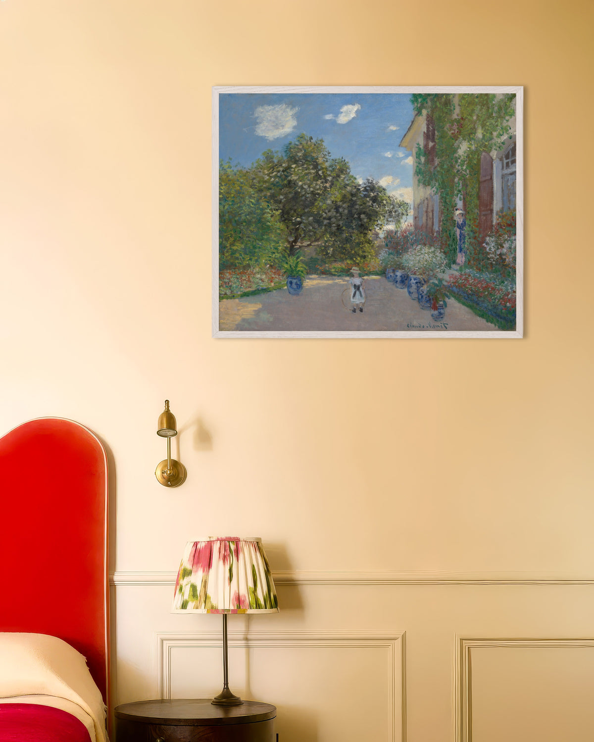 Plakat Dom artysty w Argenteuil (1873), Claude Monet, w białej drewnianej ramie