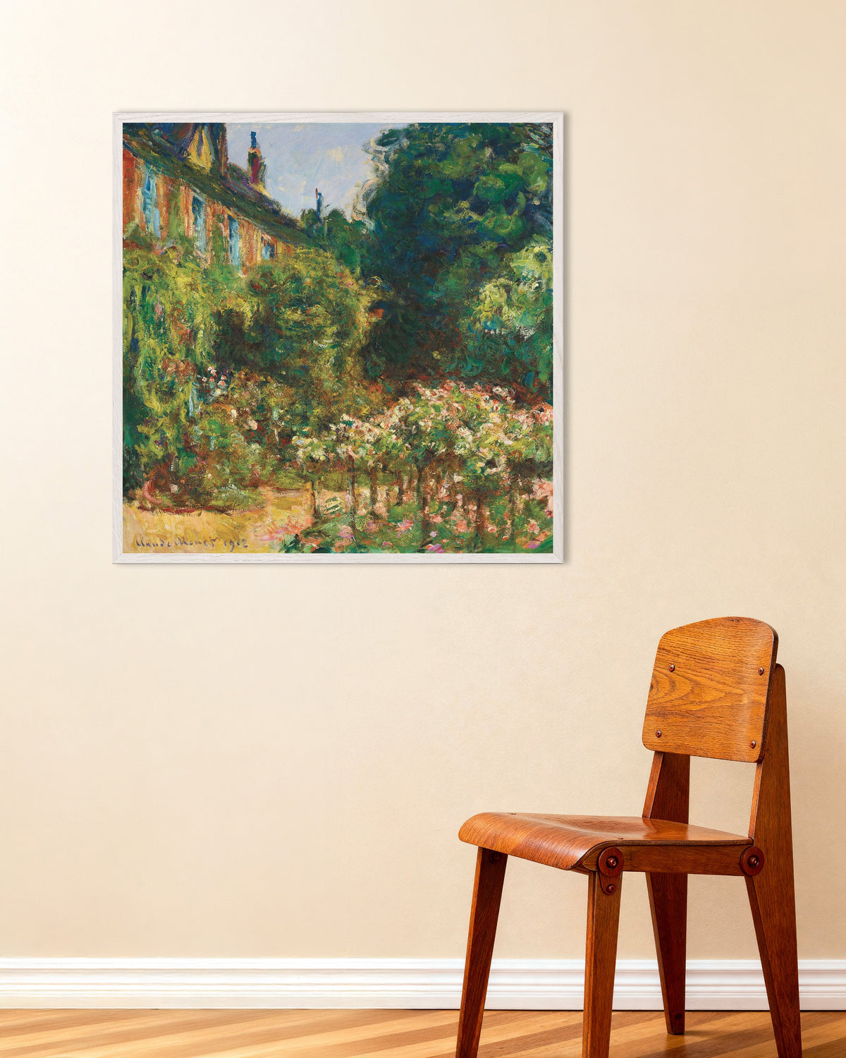 Plakat Dom artysty w Giverny (1912), Claude Monet, w białej drewnianej ramie