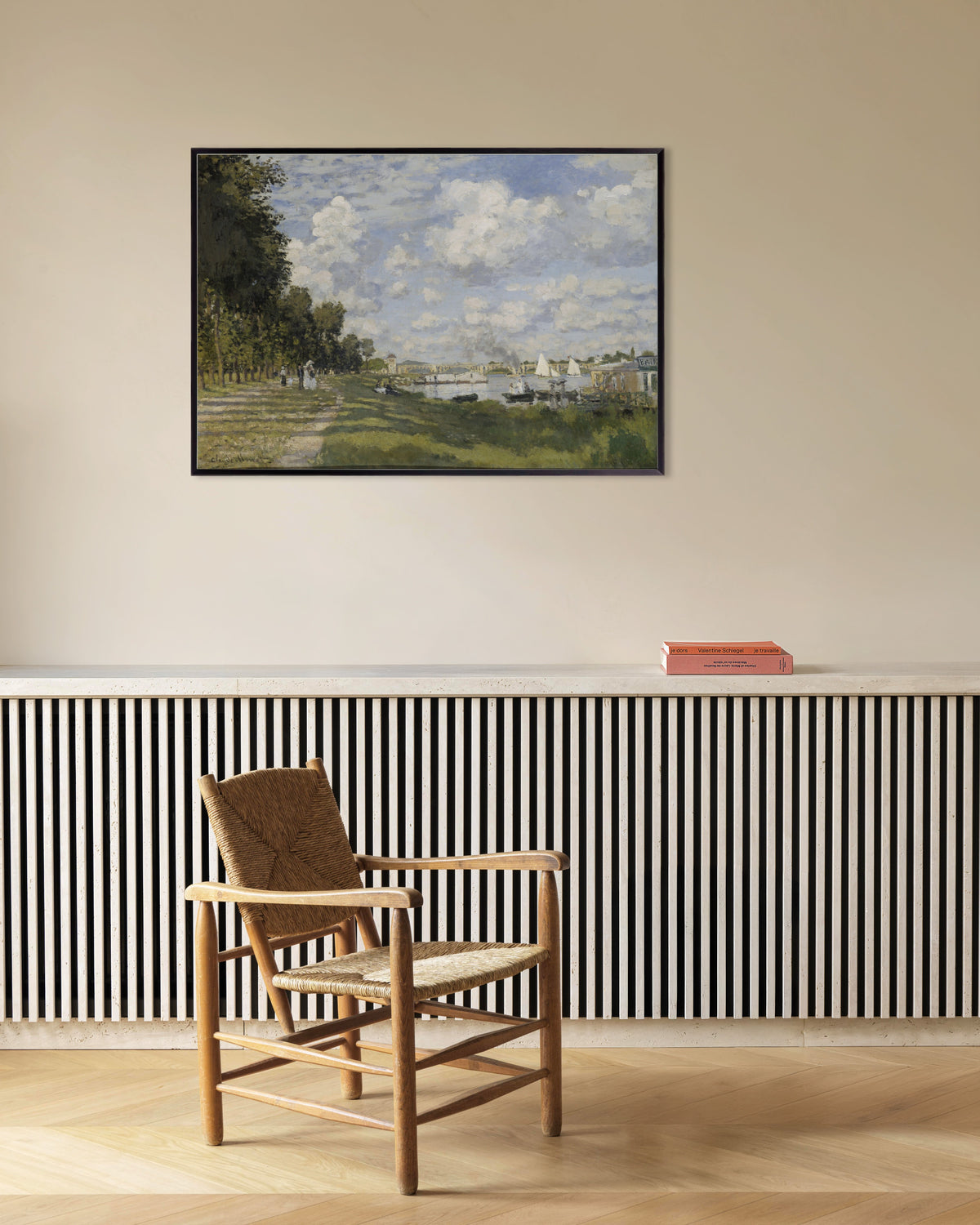 Plakat Basen w Argenteuil (ok. 1872), Claude Monet, w metalowej ramie