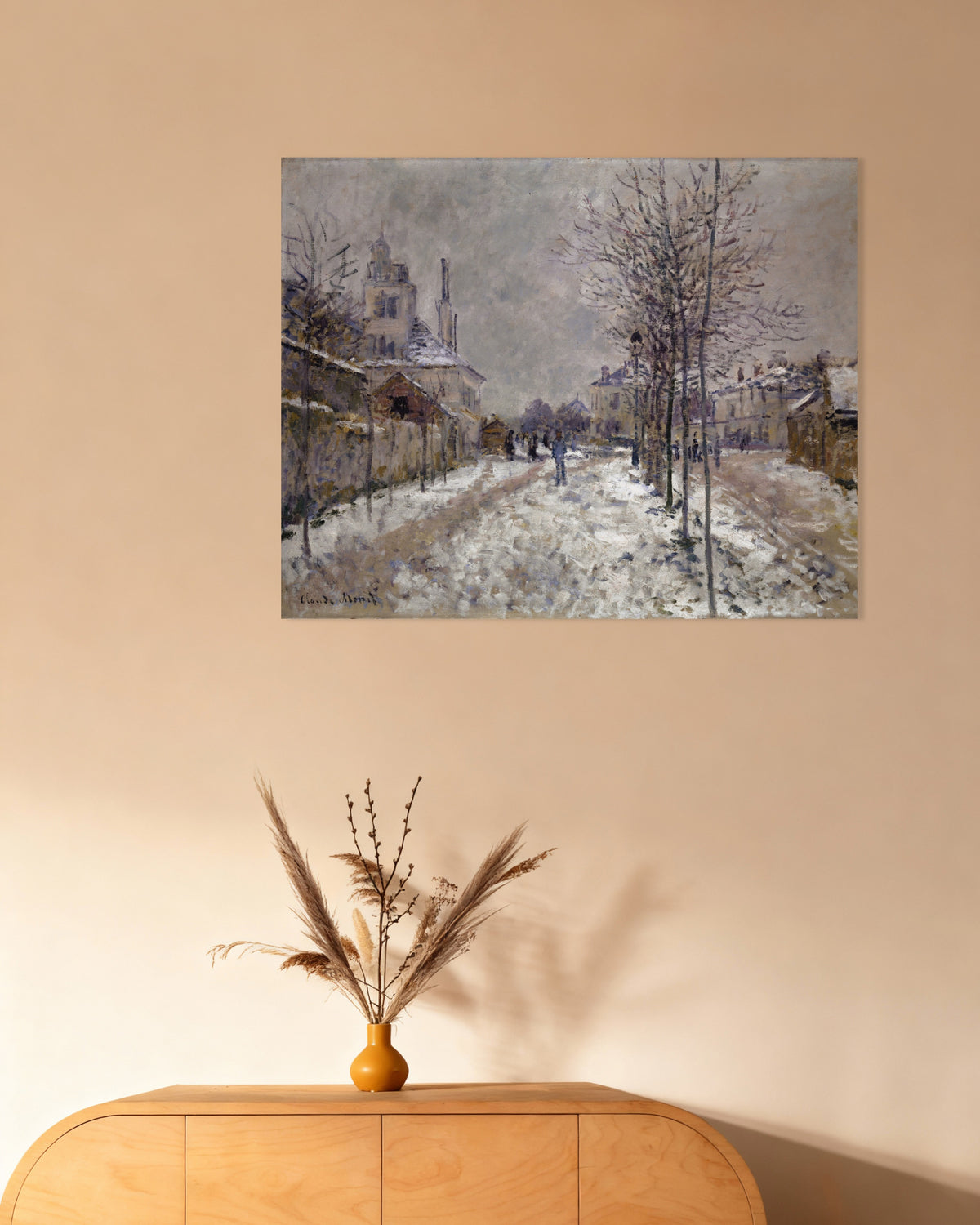 Plakat Bulwar de Pontoise w Argenteuil, śnieg (1875), Claude Monet