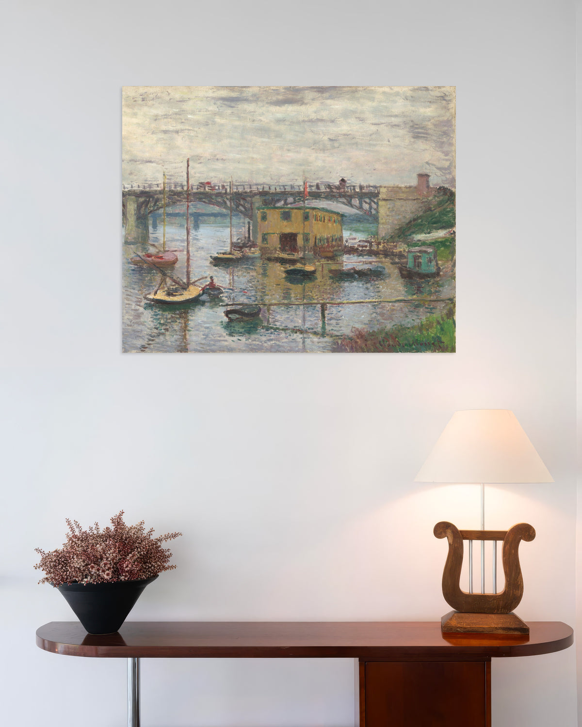 Plakat Most w Argenteuil w pochmurny dzień (ok. 1876), Claude Monet