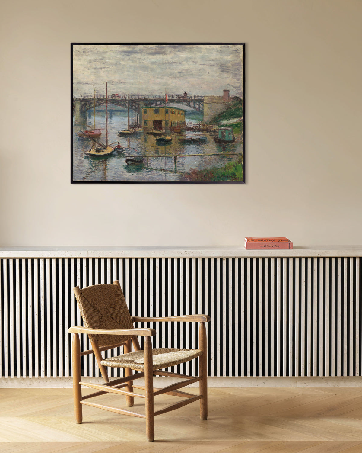 Plakat Most w Argenteuil w pochmurny dzień (ok. 1876), Claude Monet, w metalowej ramie
