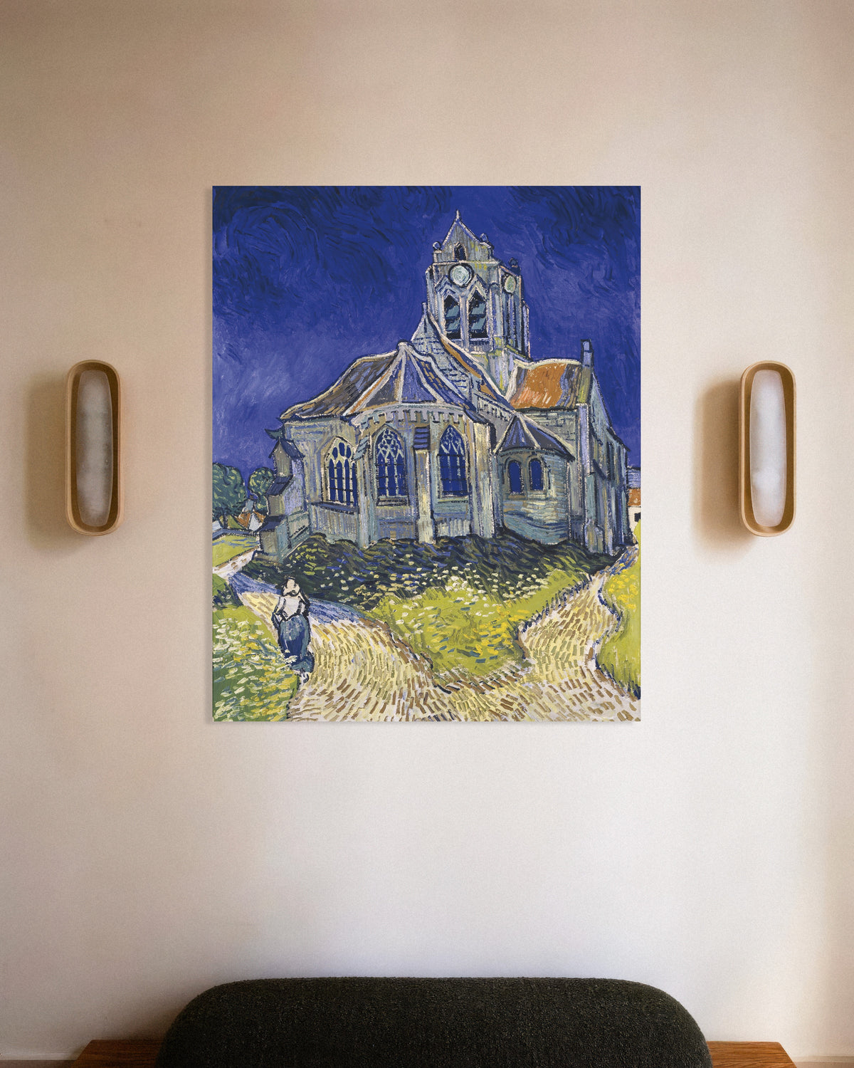 Plakat z dziełem Kościół w Auvers-sur-Oise (1890) Vincenta van Gogha