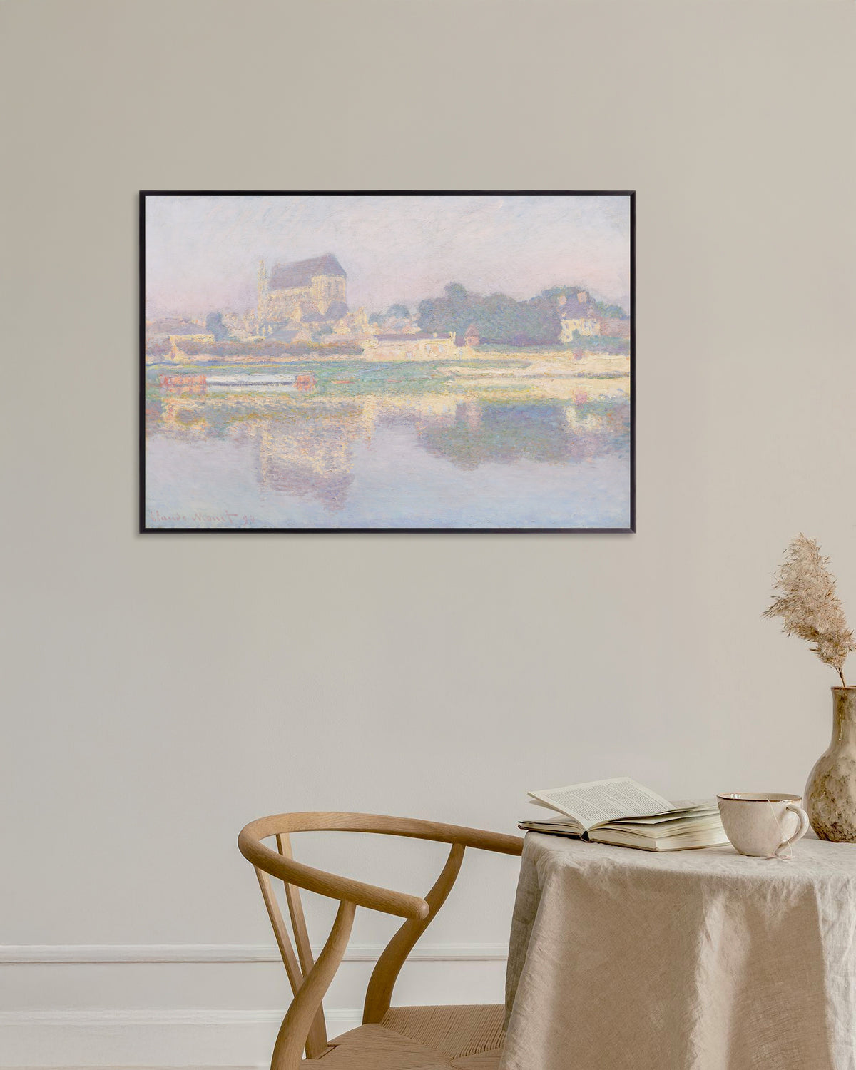 Plakat Kościół w Vernon, słońce (1894), Claude Monet, w metalowej ramie