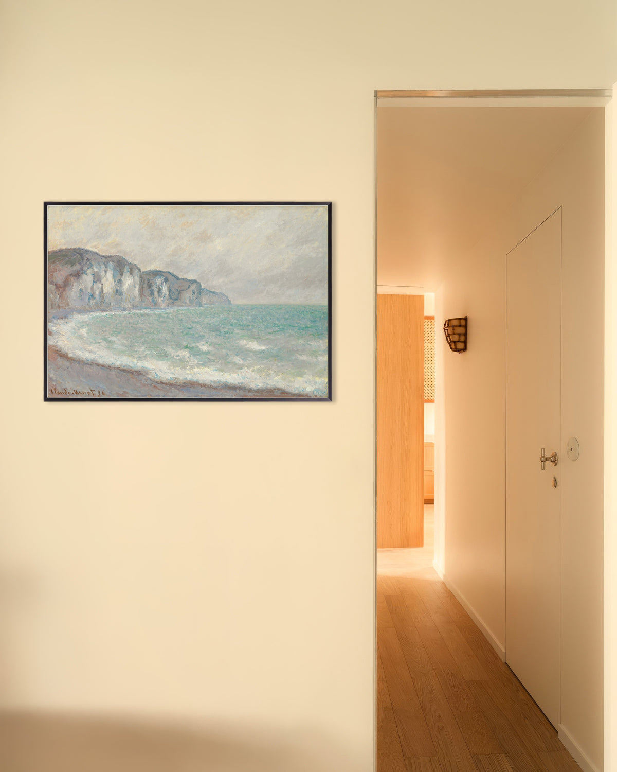 Plakat Klif w Pourville (1896), Claude Monet, w metalowej ramie