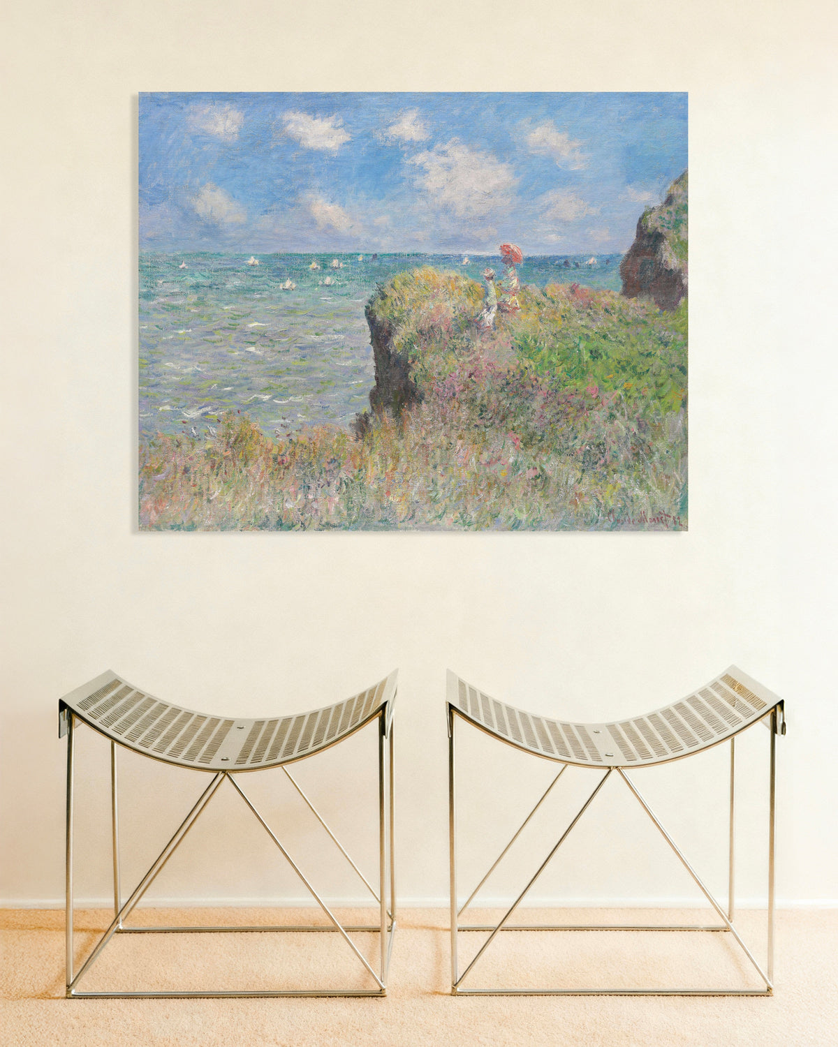 Plakat Spacer na klifie w Pourville (1882), Claude Monet