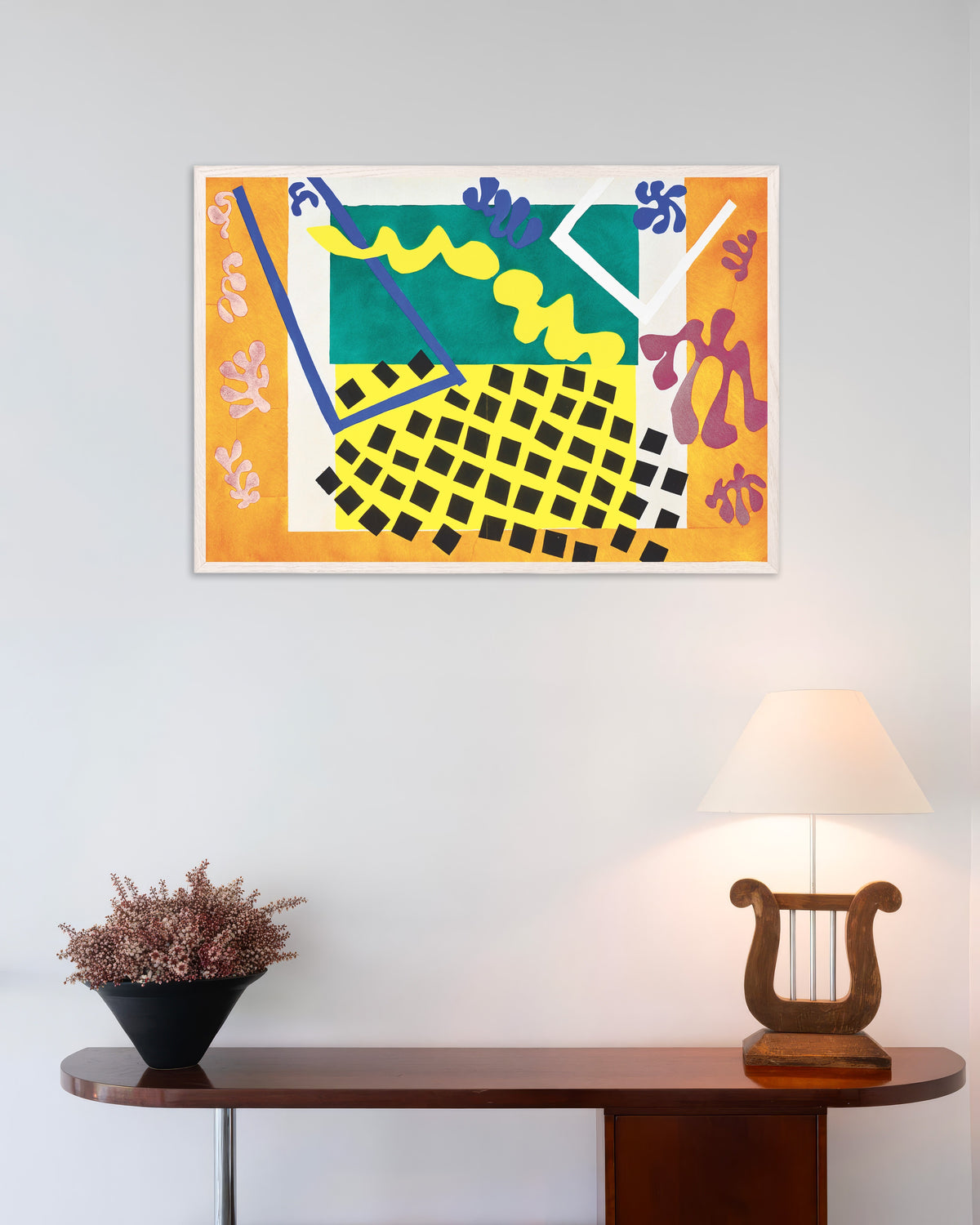 Plakat Codomas (Jazz, 1947) Henriego Matisse'a w białej drewnianej ramie