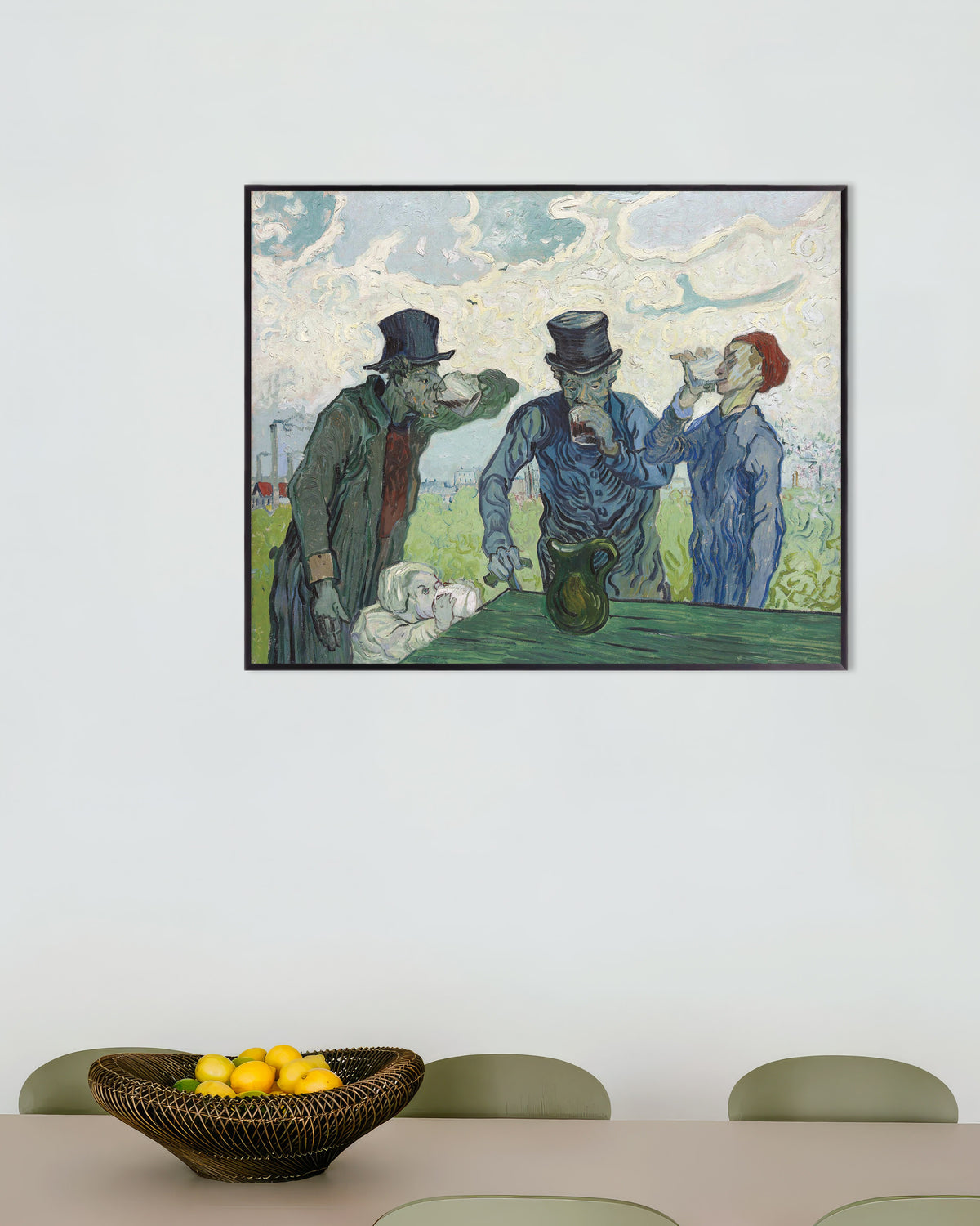 Plakat „Pijący, według Daumiera (1890), Vincent van Gogh” w metalowej ramie