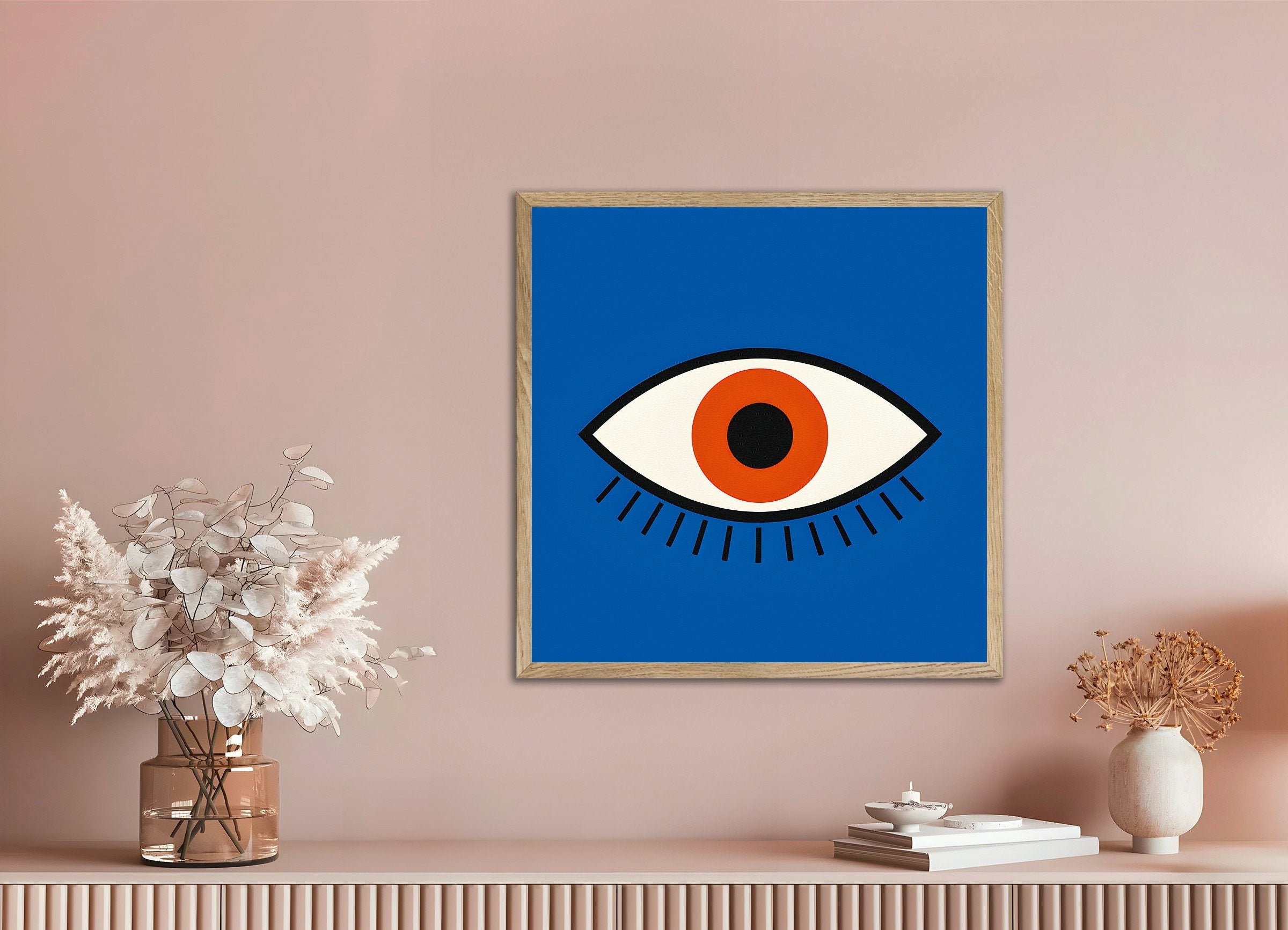 Poster of The Eye, with natural wooden frame