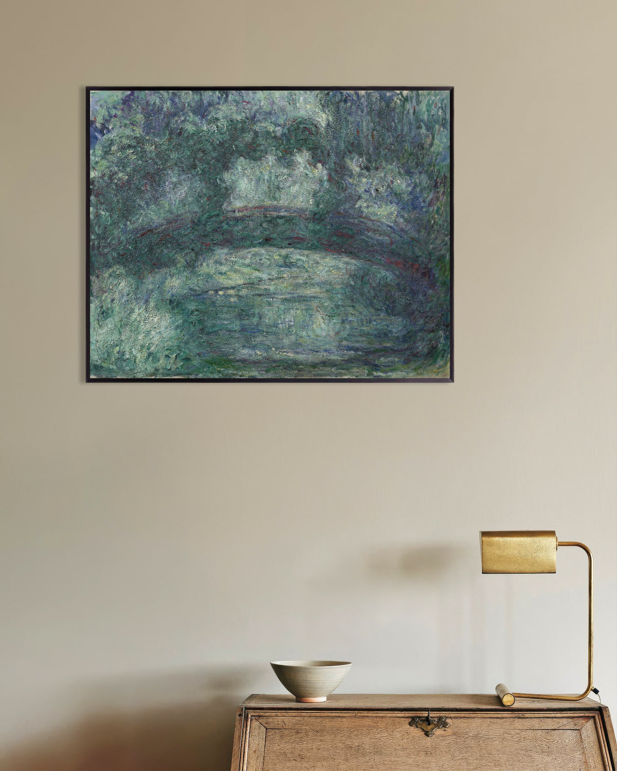 Plakat Japoński mostek (1919–1924), Claude Monet, w metalowej ramie