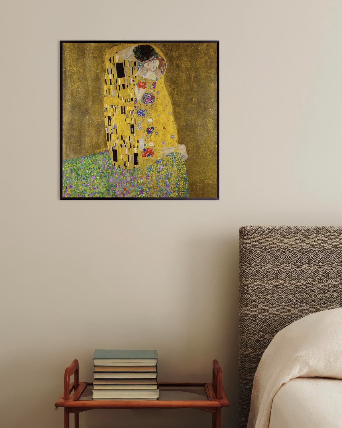 Plakat Pocałunek (1907–1908), Gustav Klimt, w metalowej ramie