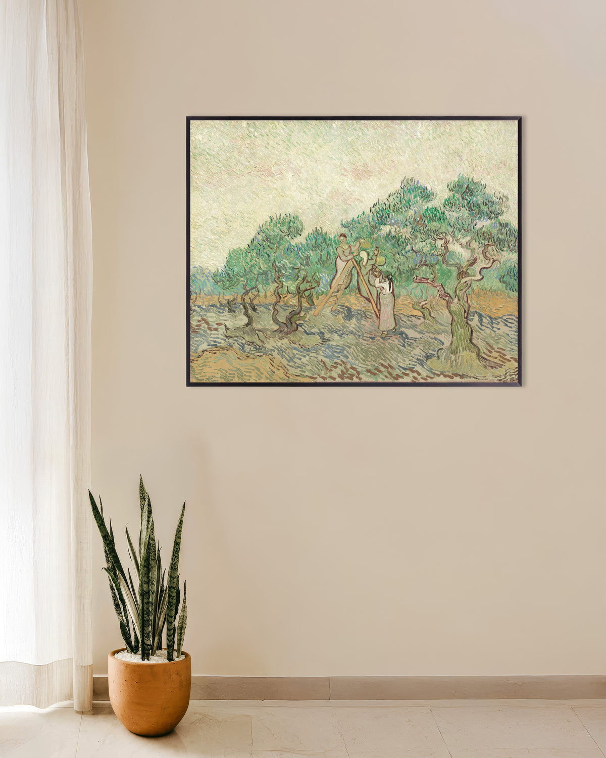Plakat „Gaj oliwny (1889) Vincenta van Gogha” w metalowej ramie