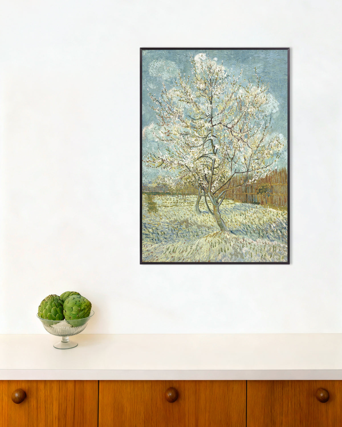 Plakat „Różowa brzoskwinia (1888) Vincenta van Gogha” w metalowej ramie
