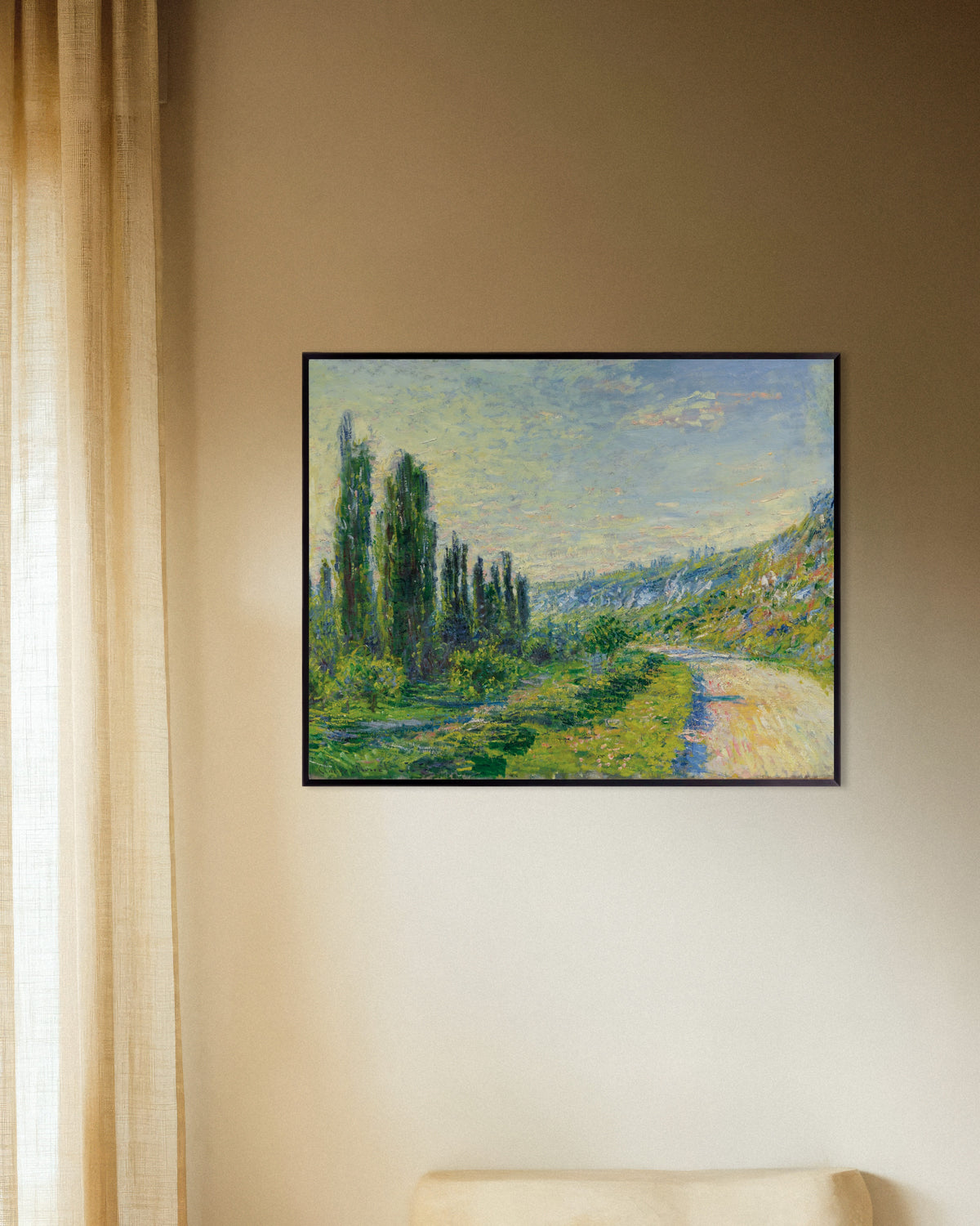 Plakat Droga w Vétheuil (ok. 1880), Claude Monet, w metalowej ramie