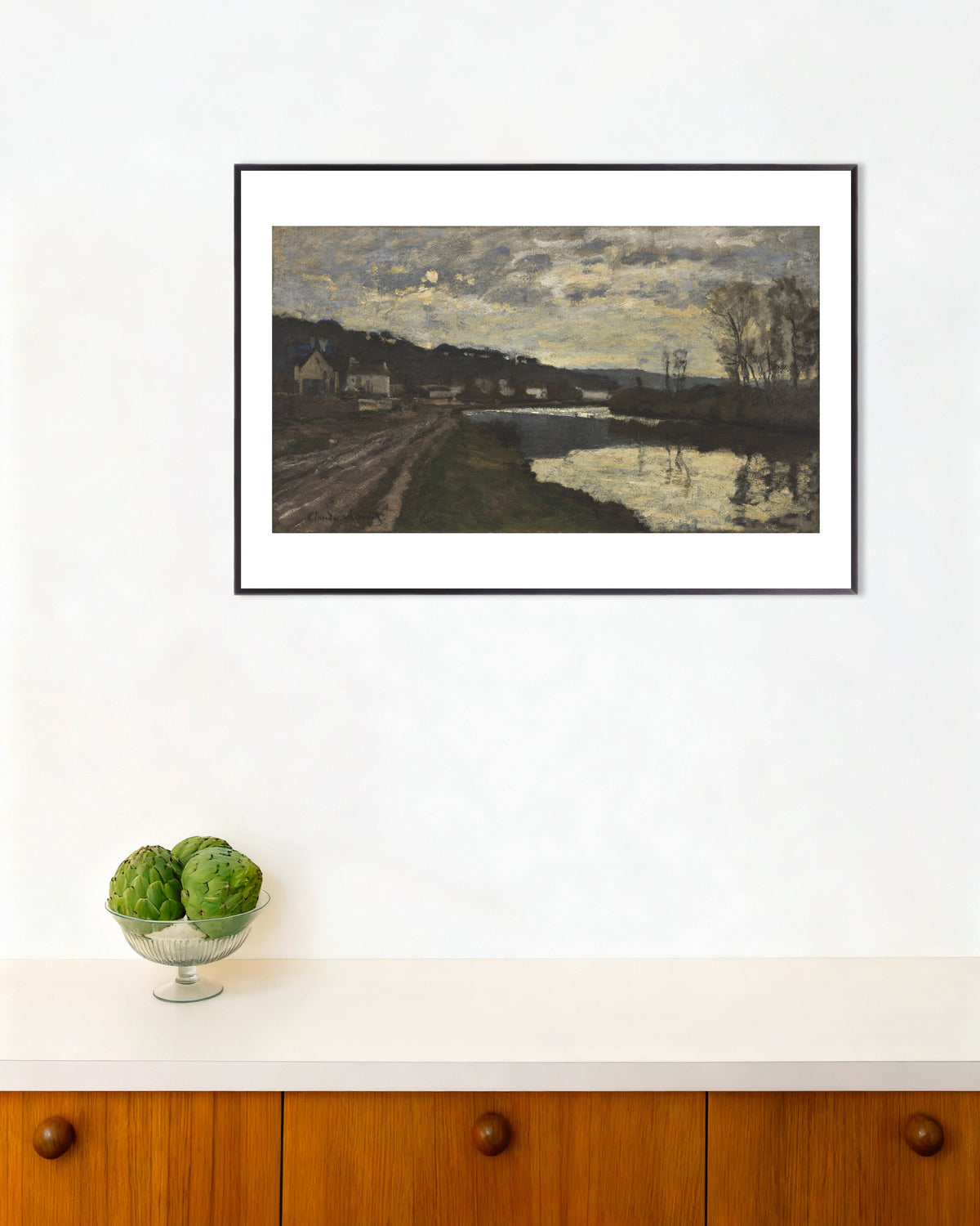 Plakat Sekwana w Bougival (1870), Claude Monet, w metalowej ramie