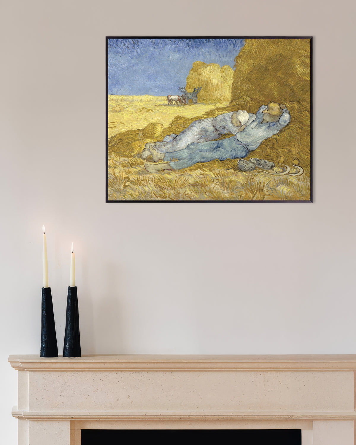 Plakat „Sjesta, według Milleta (1890), Vincent van Gogh” w metalowej ramie