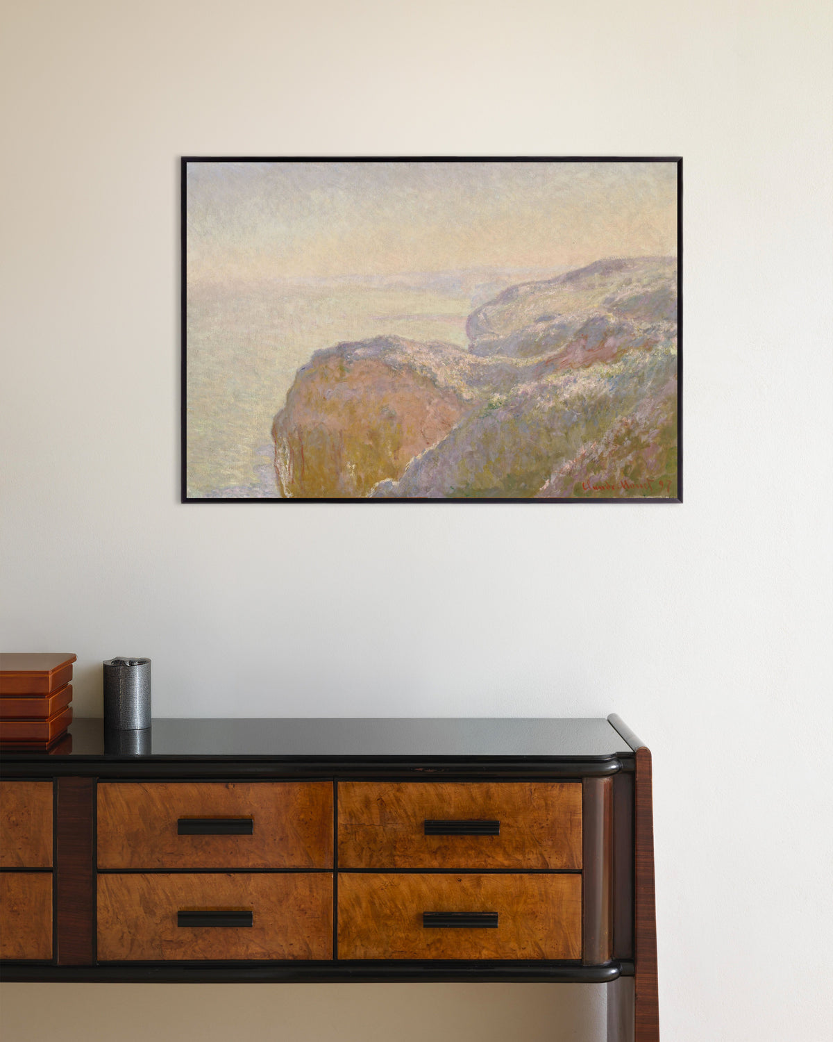 Plakat Val-Saint-Nicolas koło Dieppe, poranek (1897), Claude Monet, w metalowej ramie