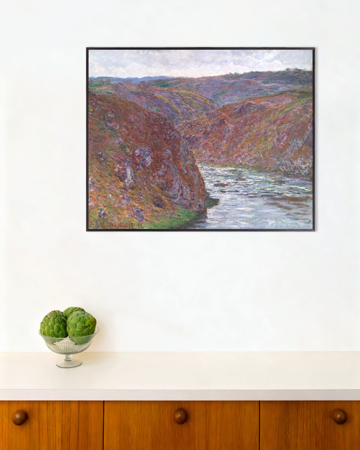 Plakat Dolina Creuse, szary dzień (1889), Claude Monet, w metalowej ramie
