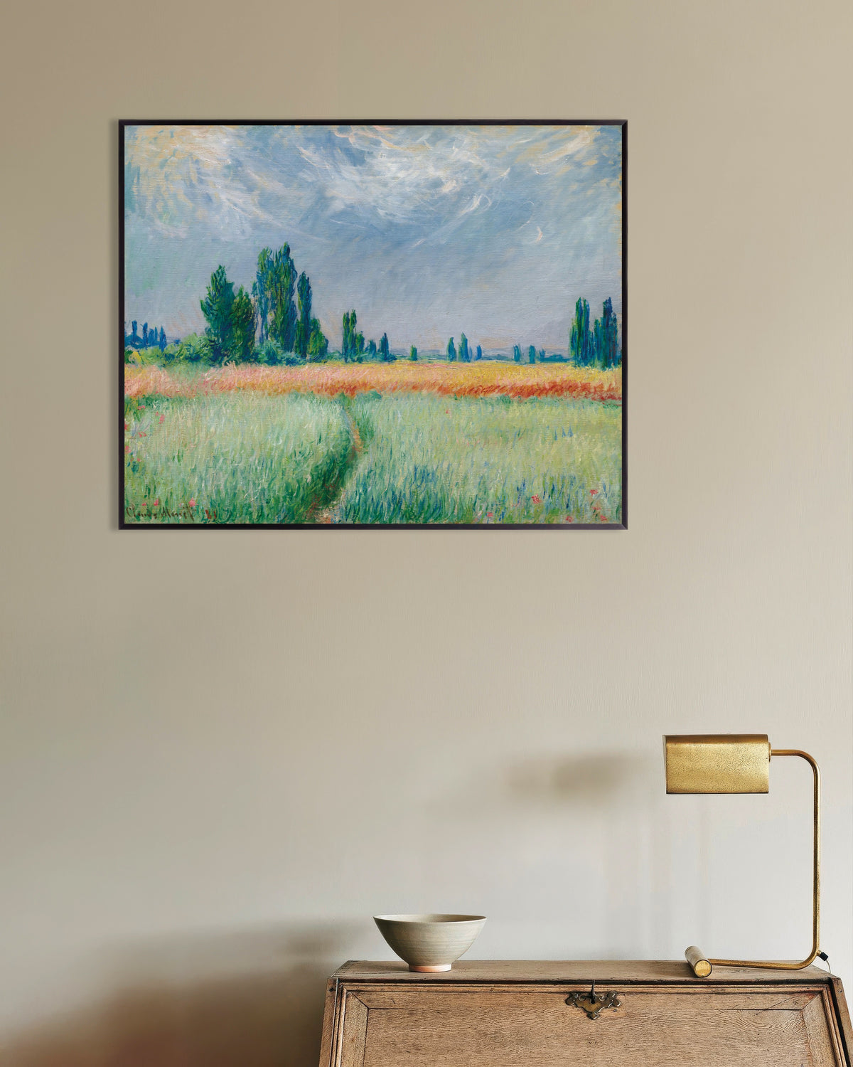 Plakat Pole pszenicy (1881), Claude Monet, w metalowej ramie
