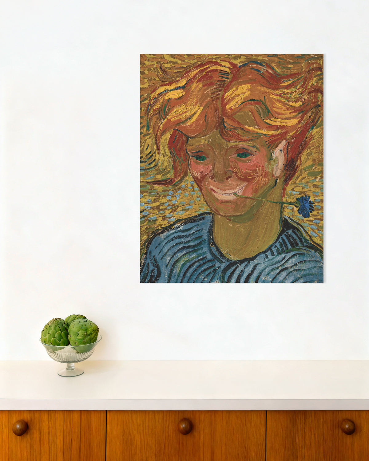 Plakat „Młody mężczyzna z chabrem (1890), Vincent van Gogh”