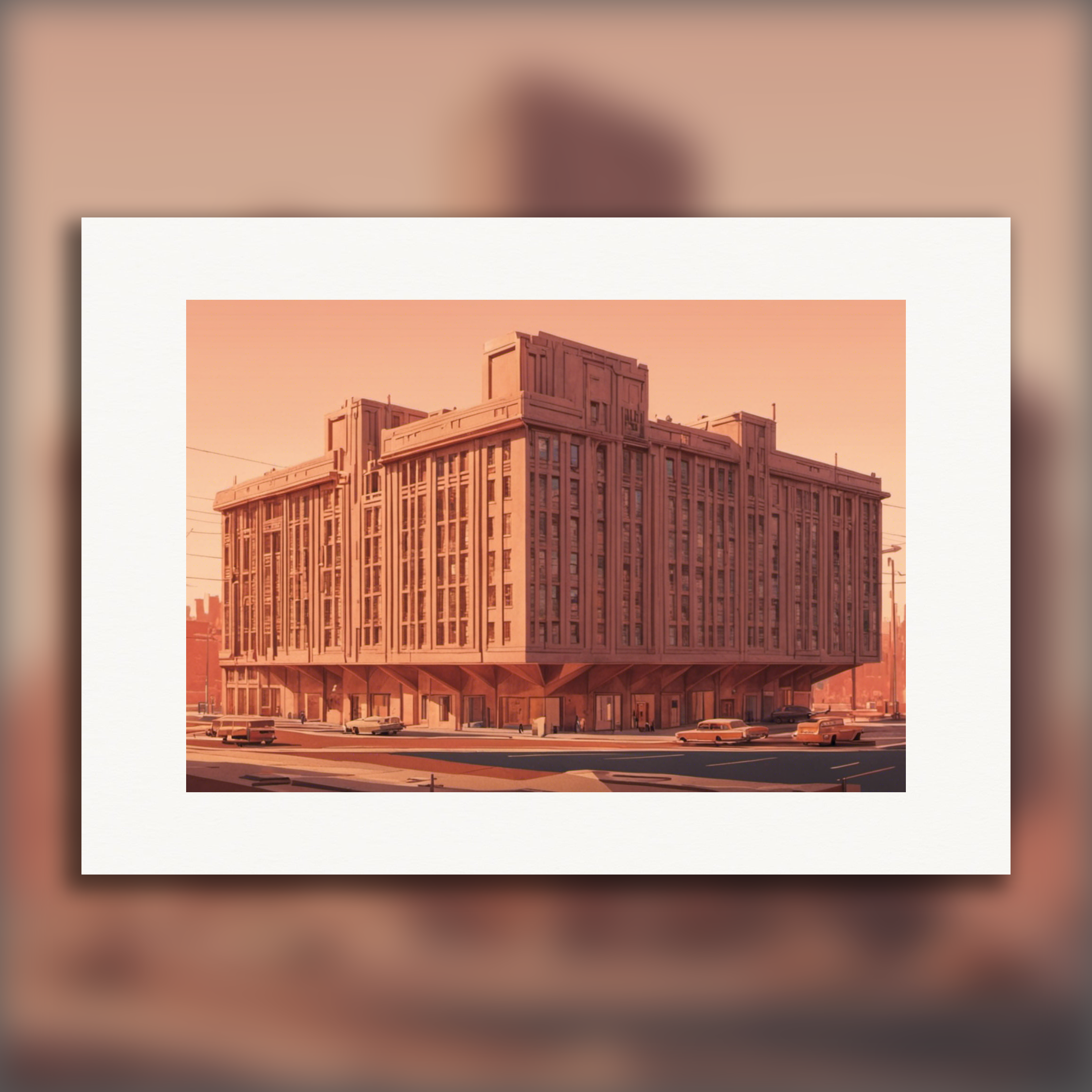 Architektura brutalistyczna budynek - Plakat